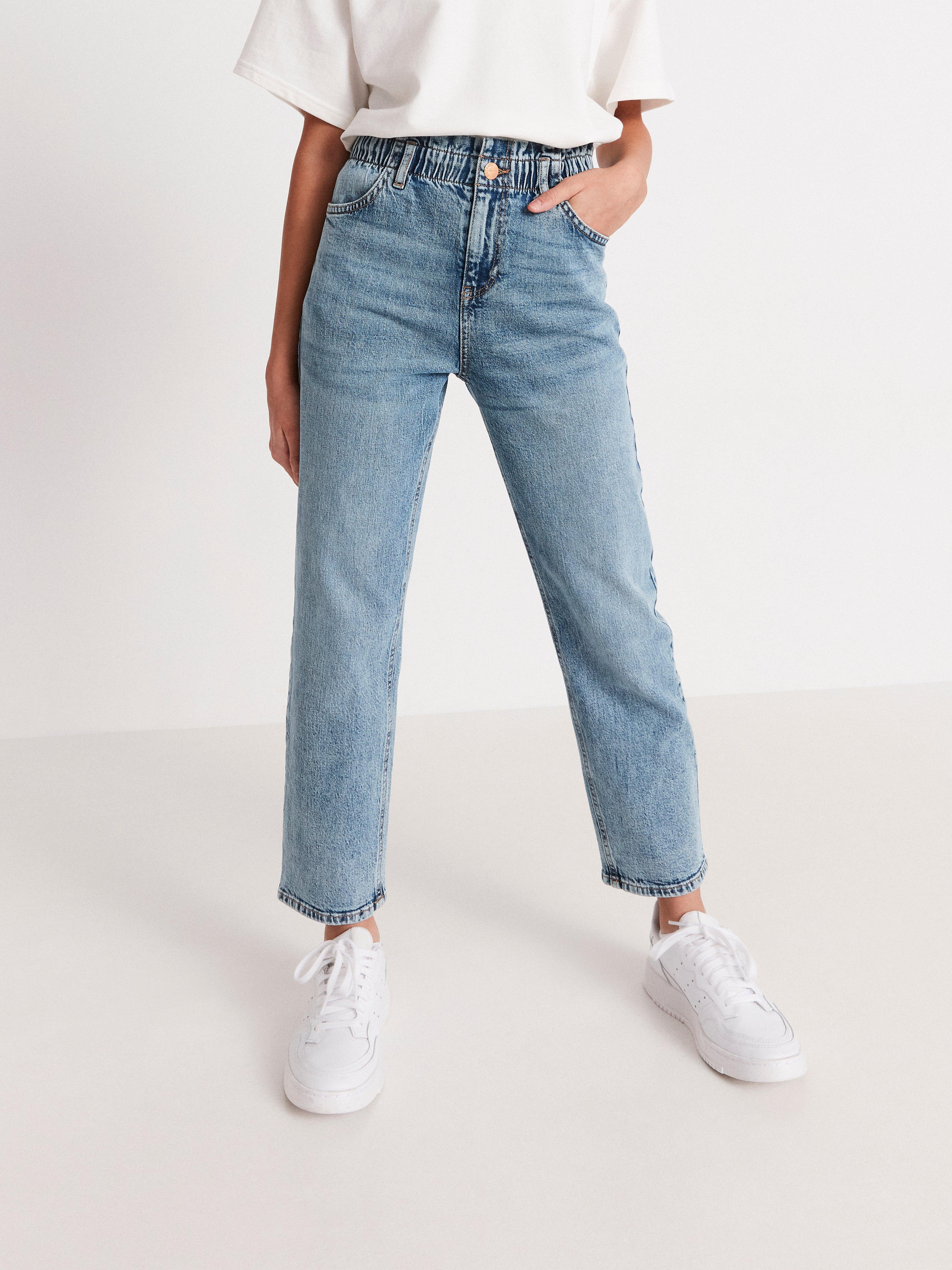 TILDE Avsmalnande, croppade high waist jeans