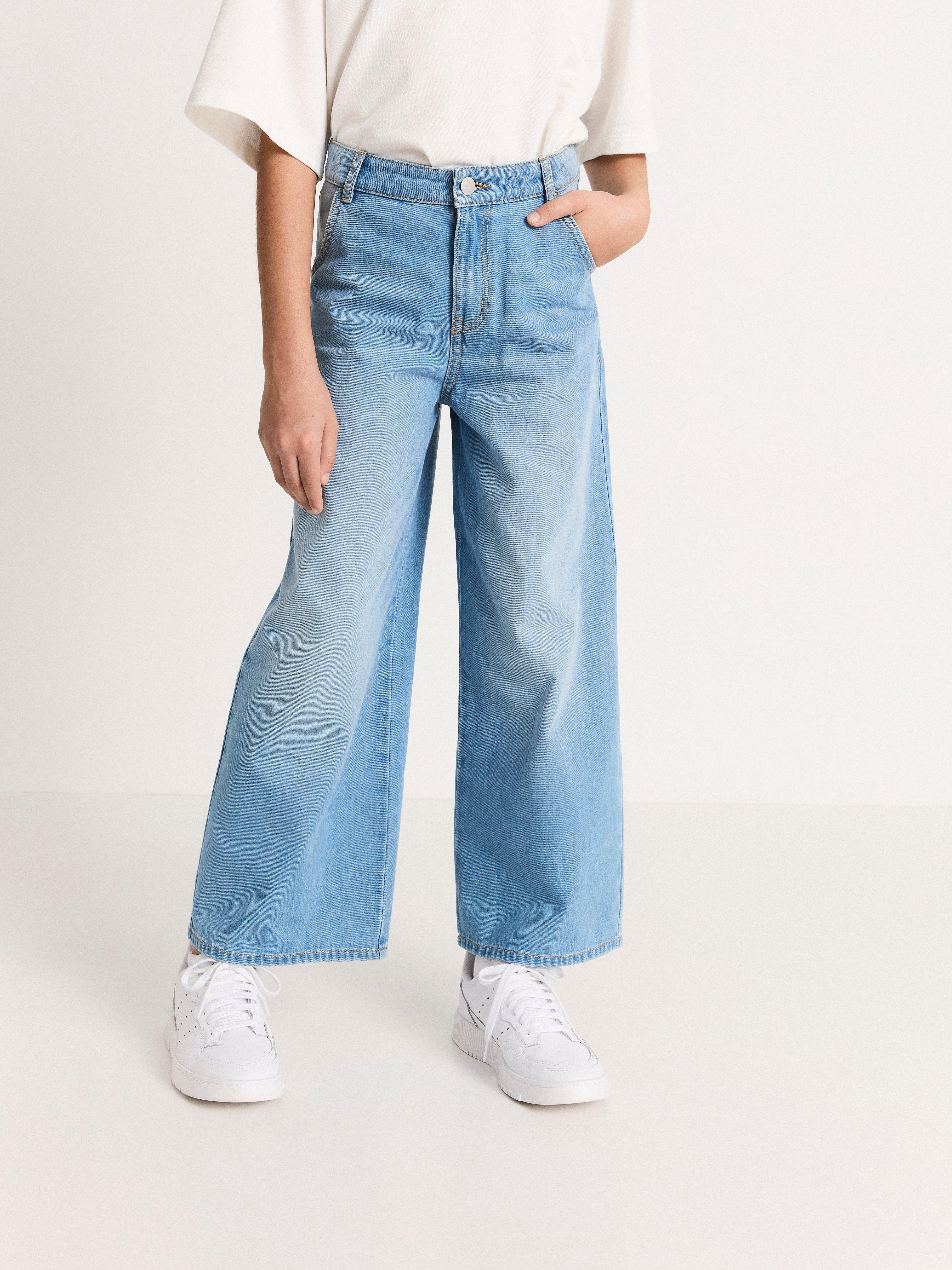 VIOLA Extra vida high waist jeans med croppat ben