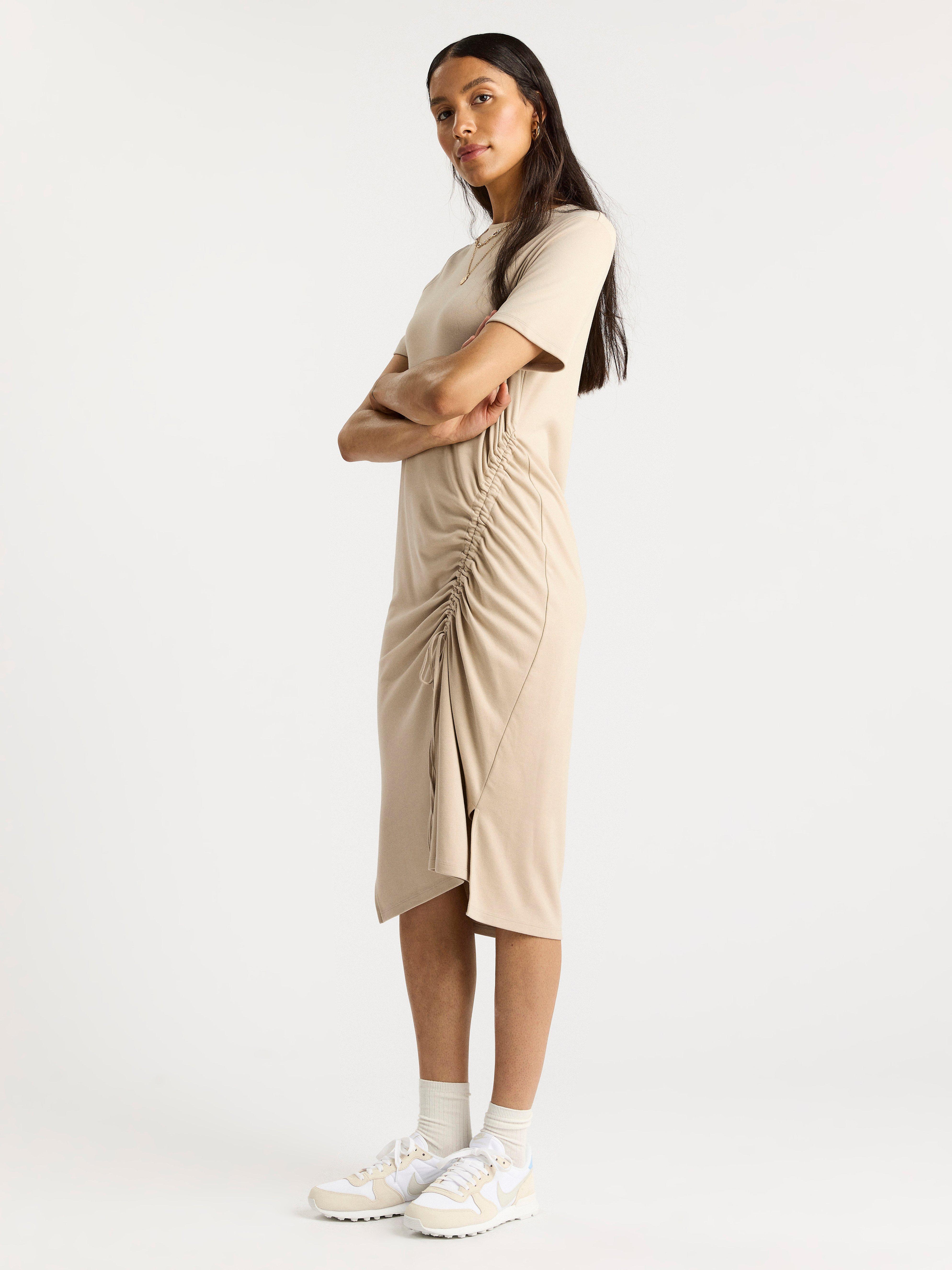 drawstring jersey dress