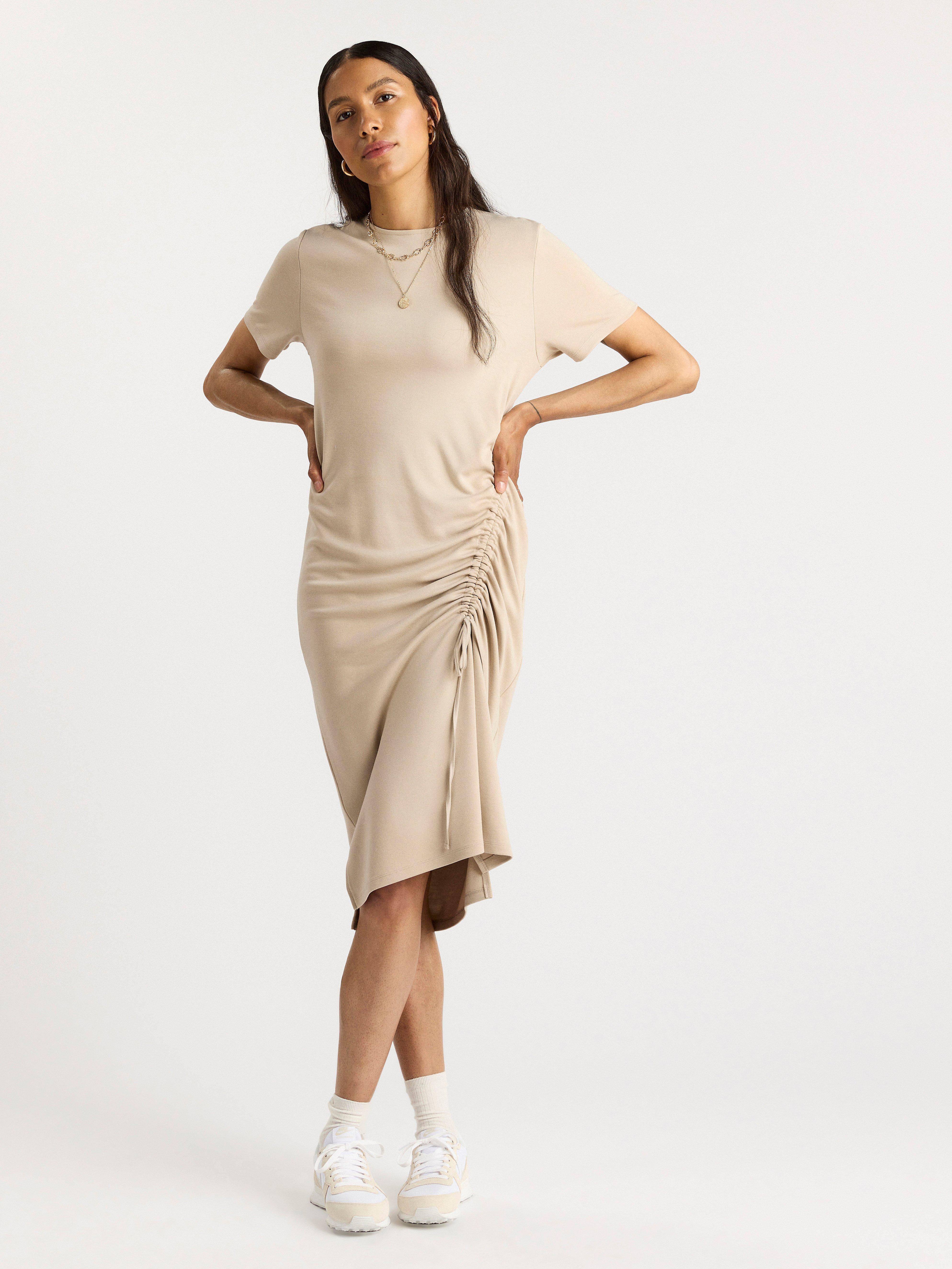 drawstring jersey dress