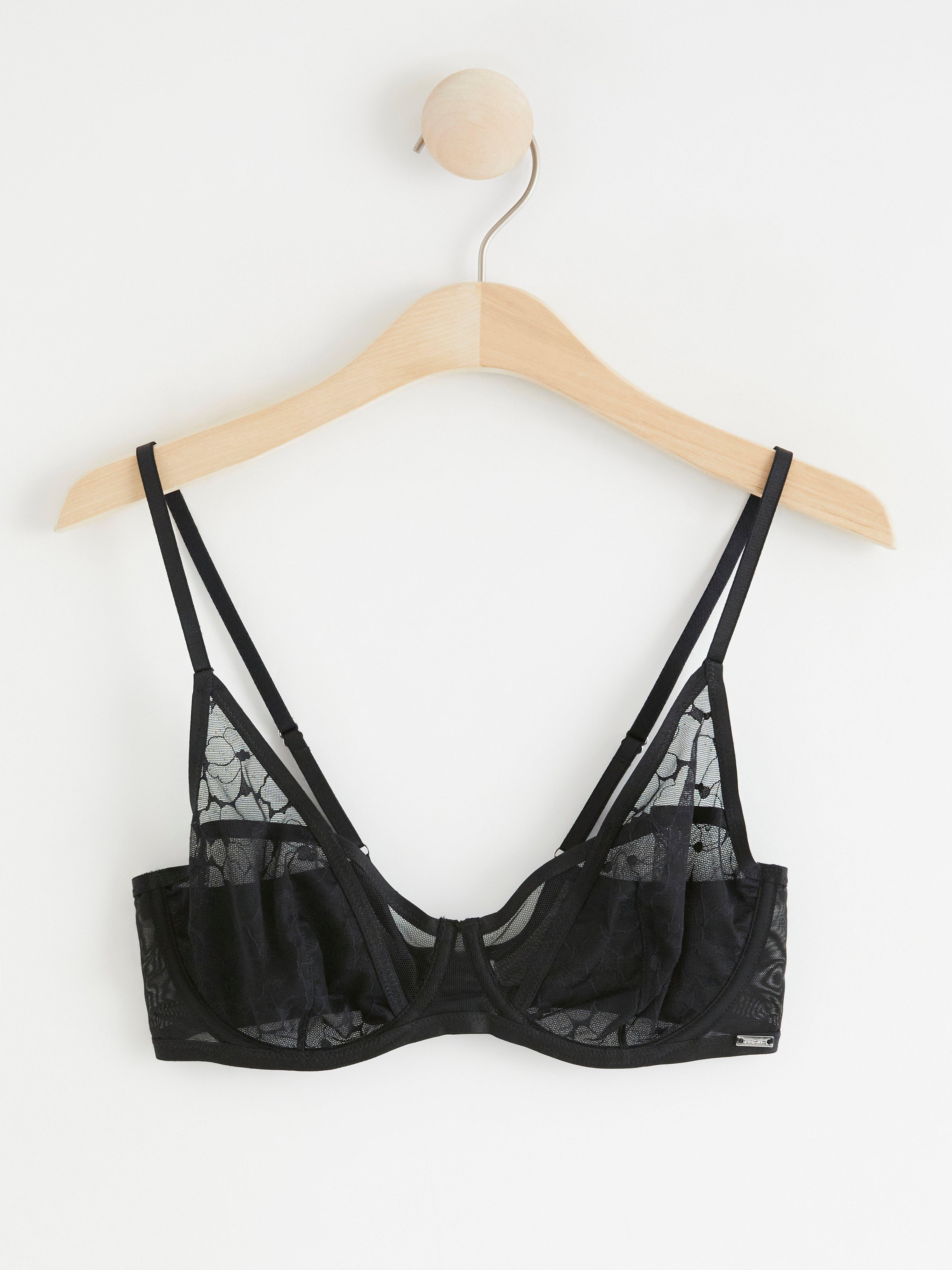 Ovadderad bh - Underkläder - Svart