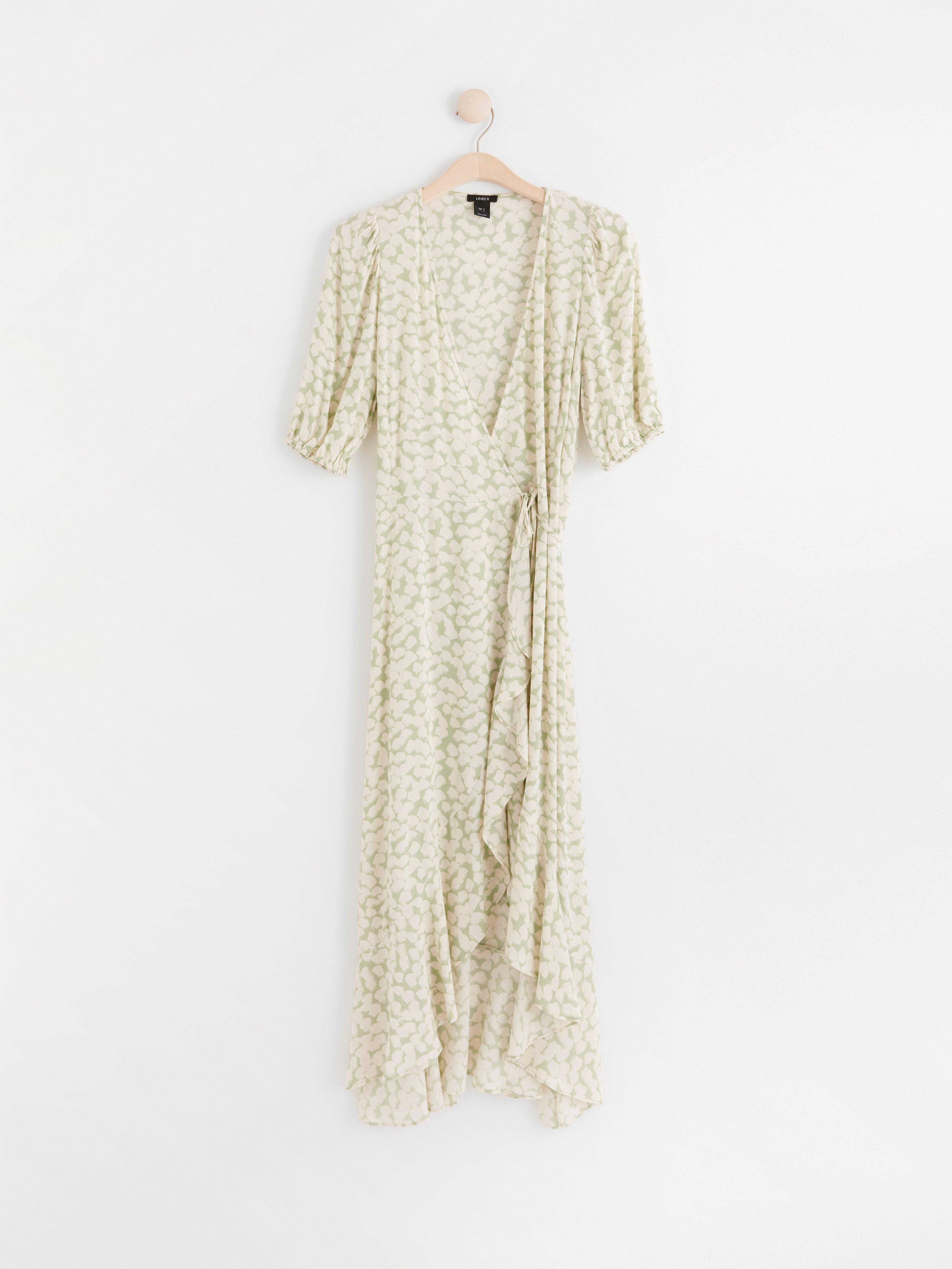 Omslagskjole - Dame - Grønn