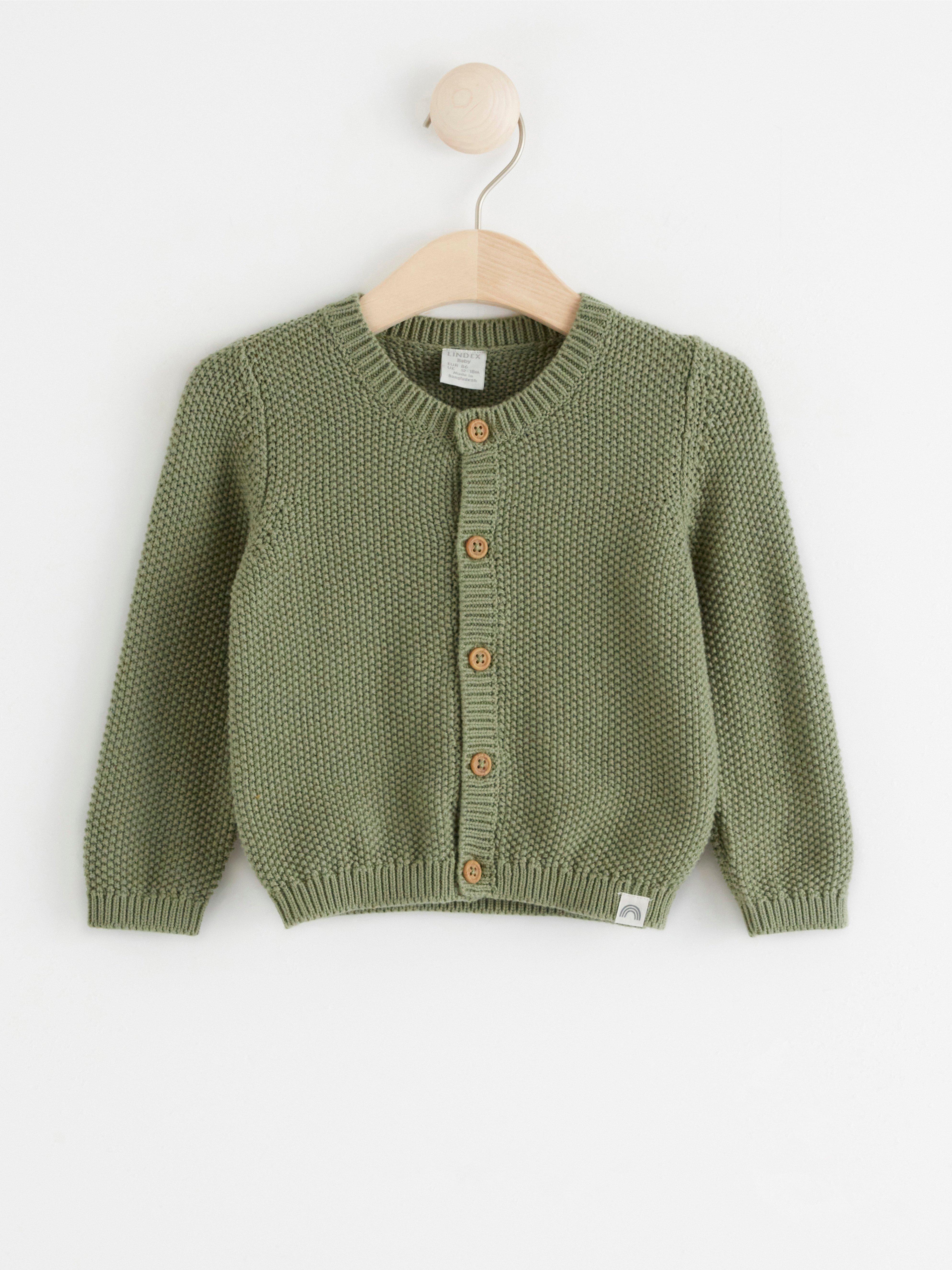 Mosstickad cardigan
