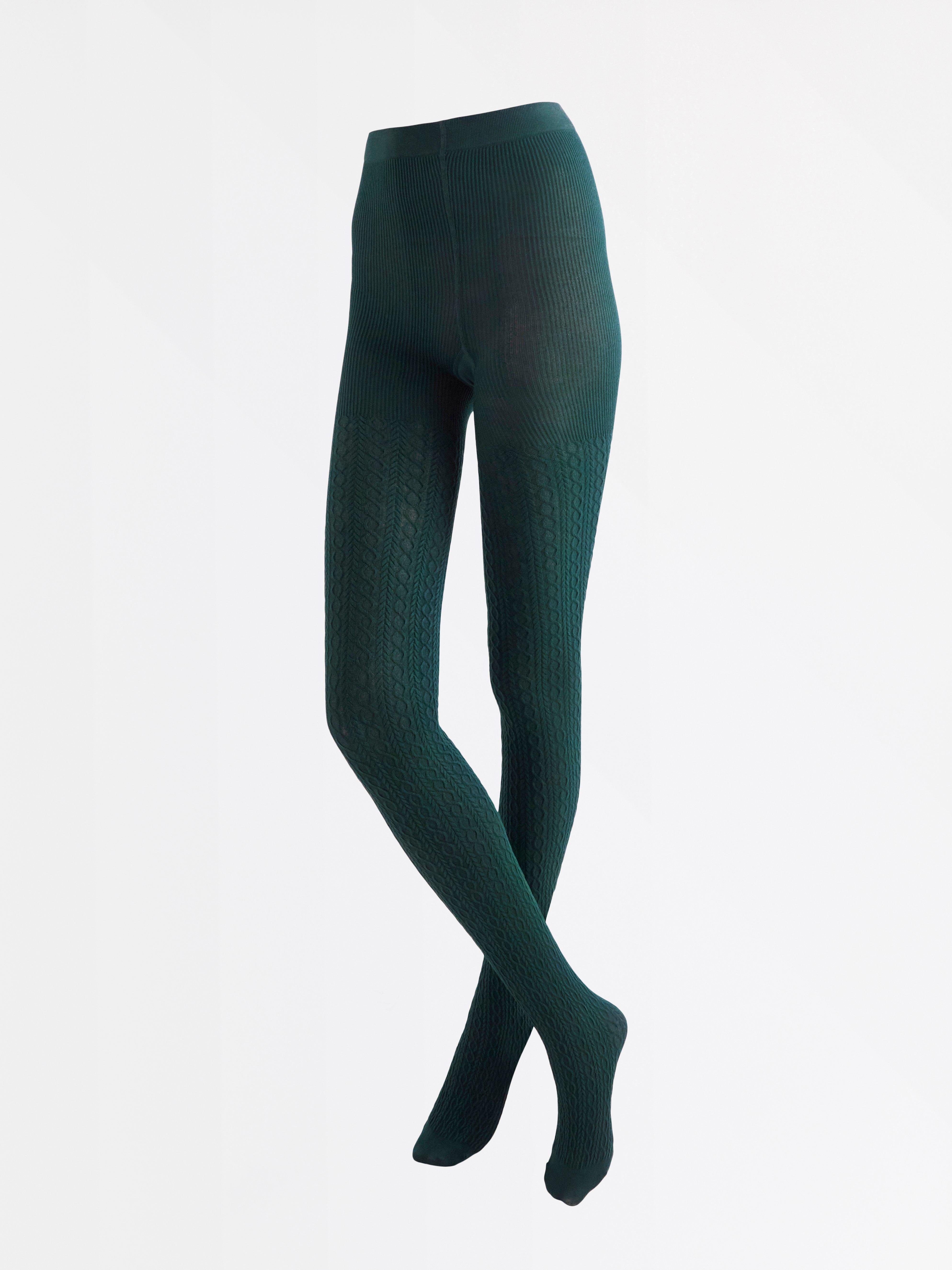 Green cable knit tights hotsell