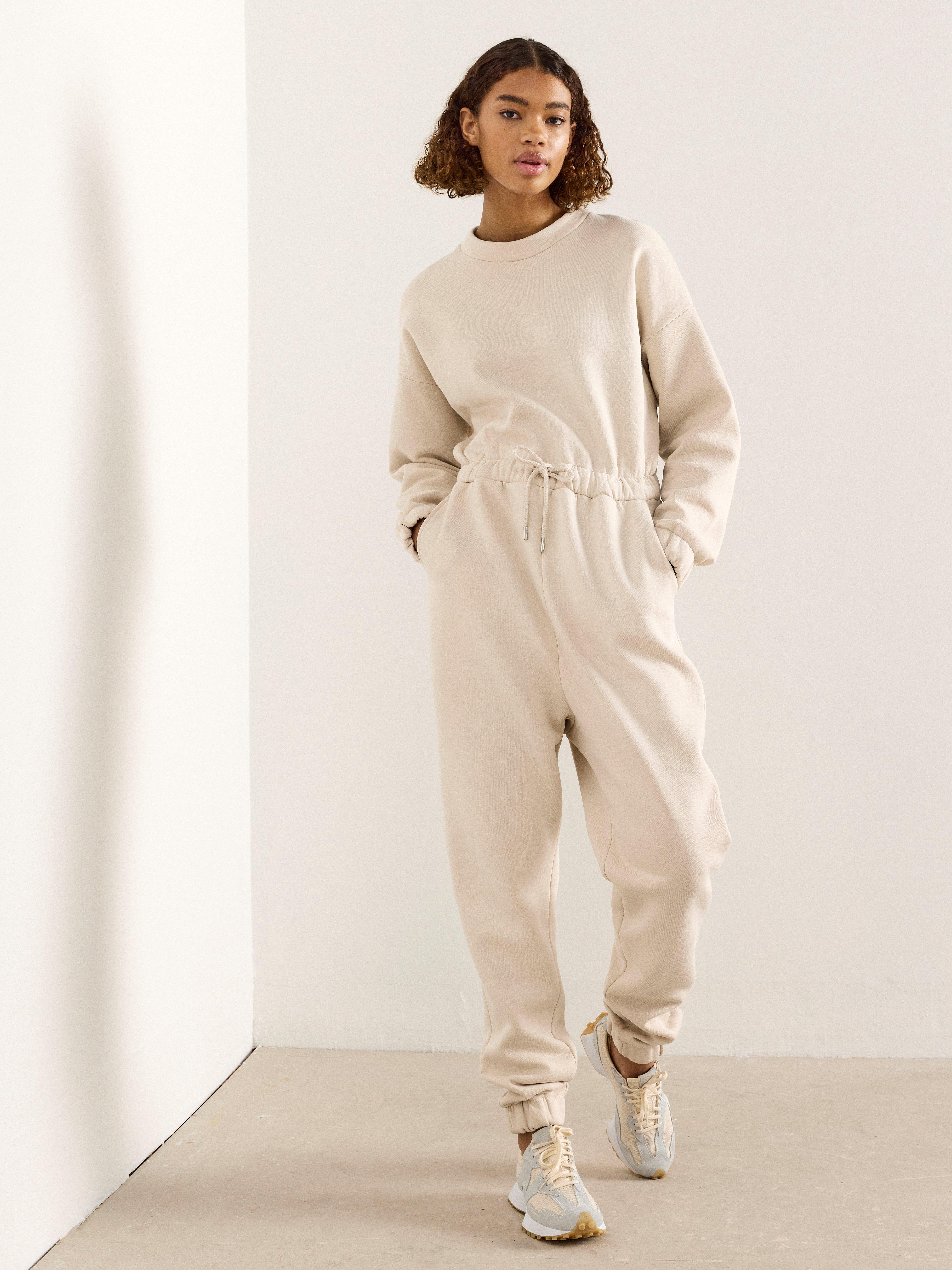 Lindex Women's Size Medium Beige Long Sleeve Soft Fleece Pullover Hoodie  NWT