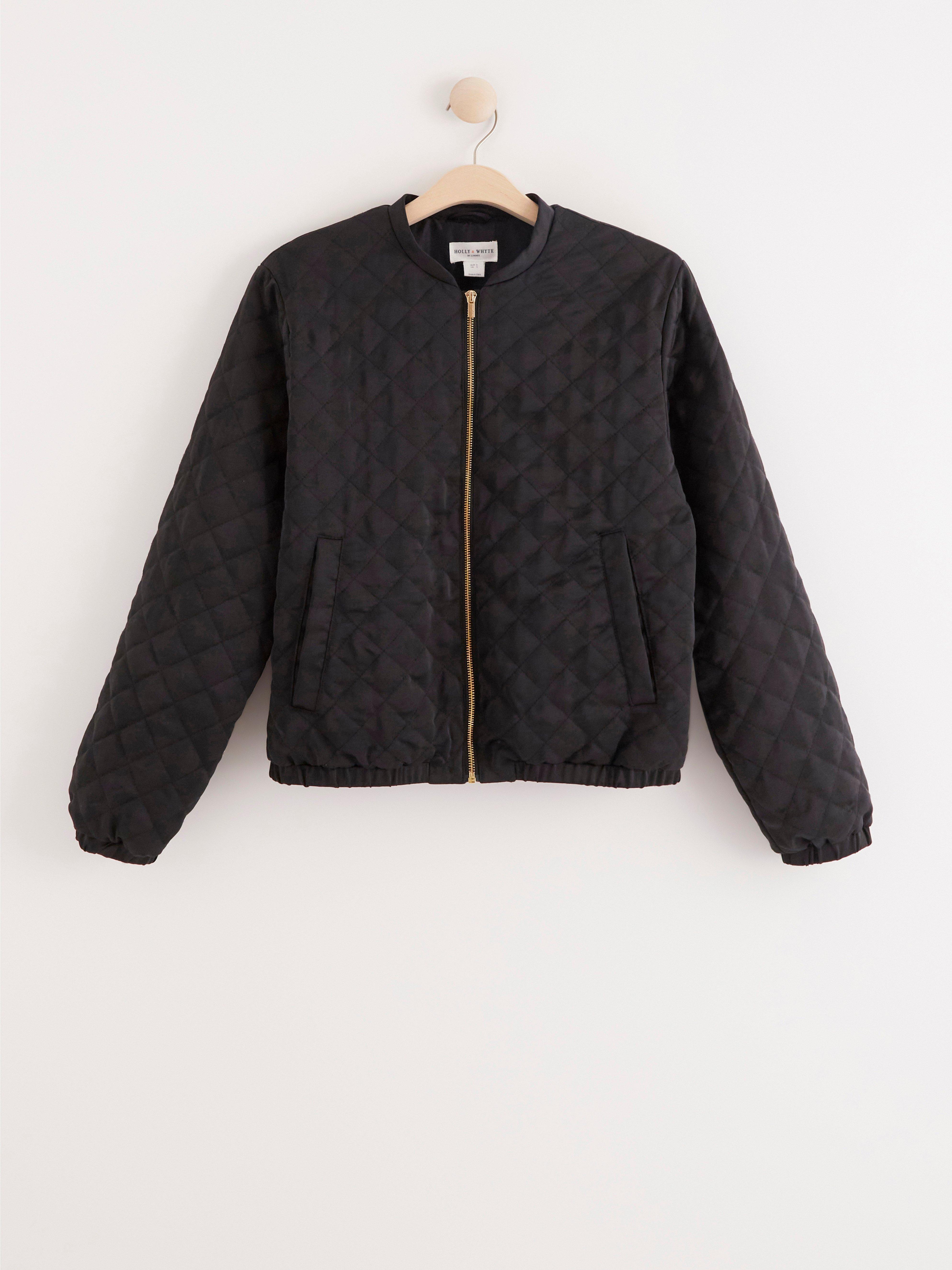 Quilted satin hot sale bomber jacket