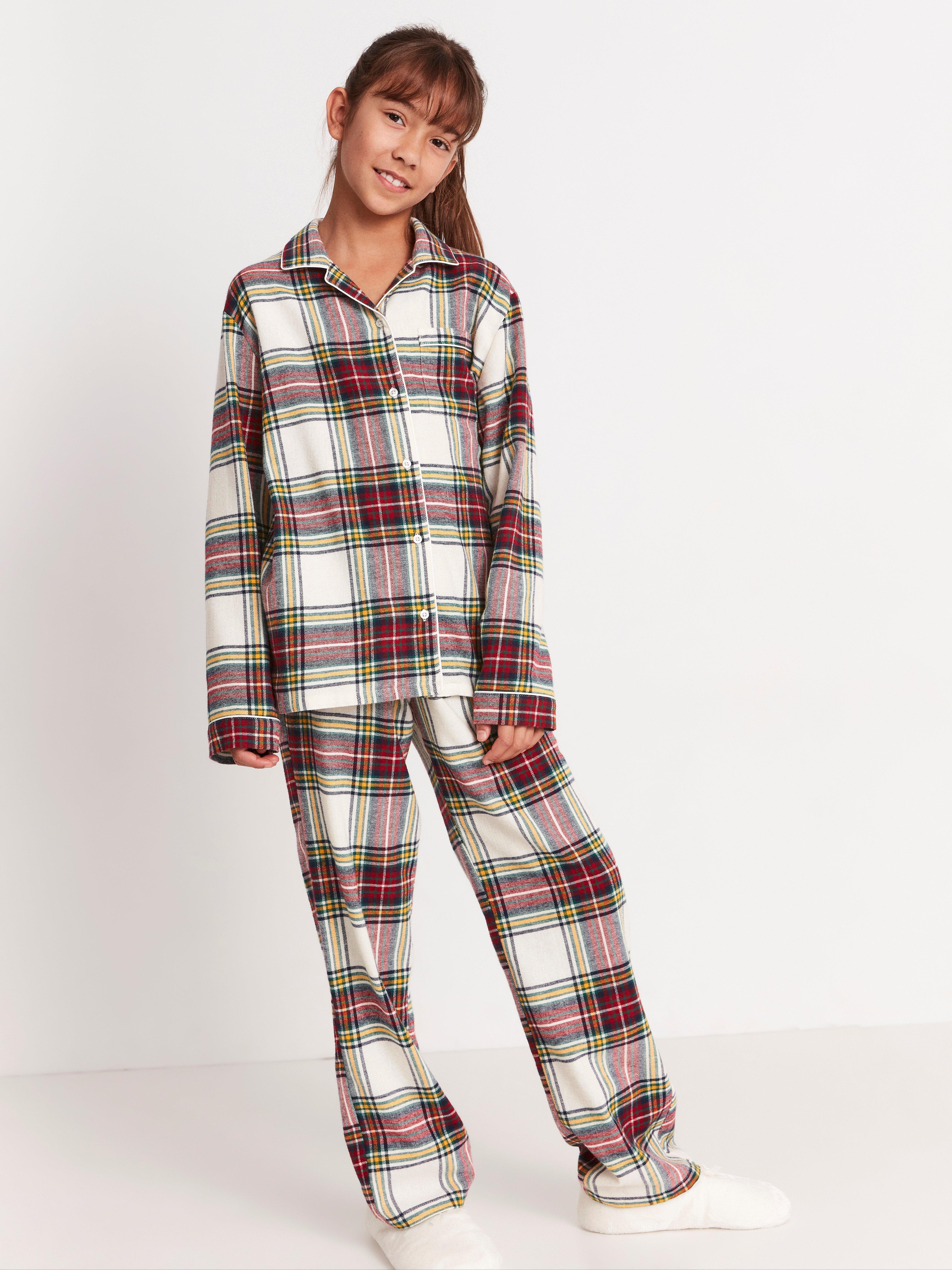 Rutigt pyjamasset i flanell