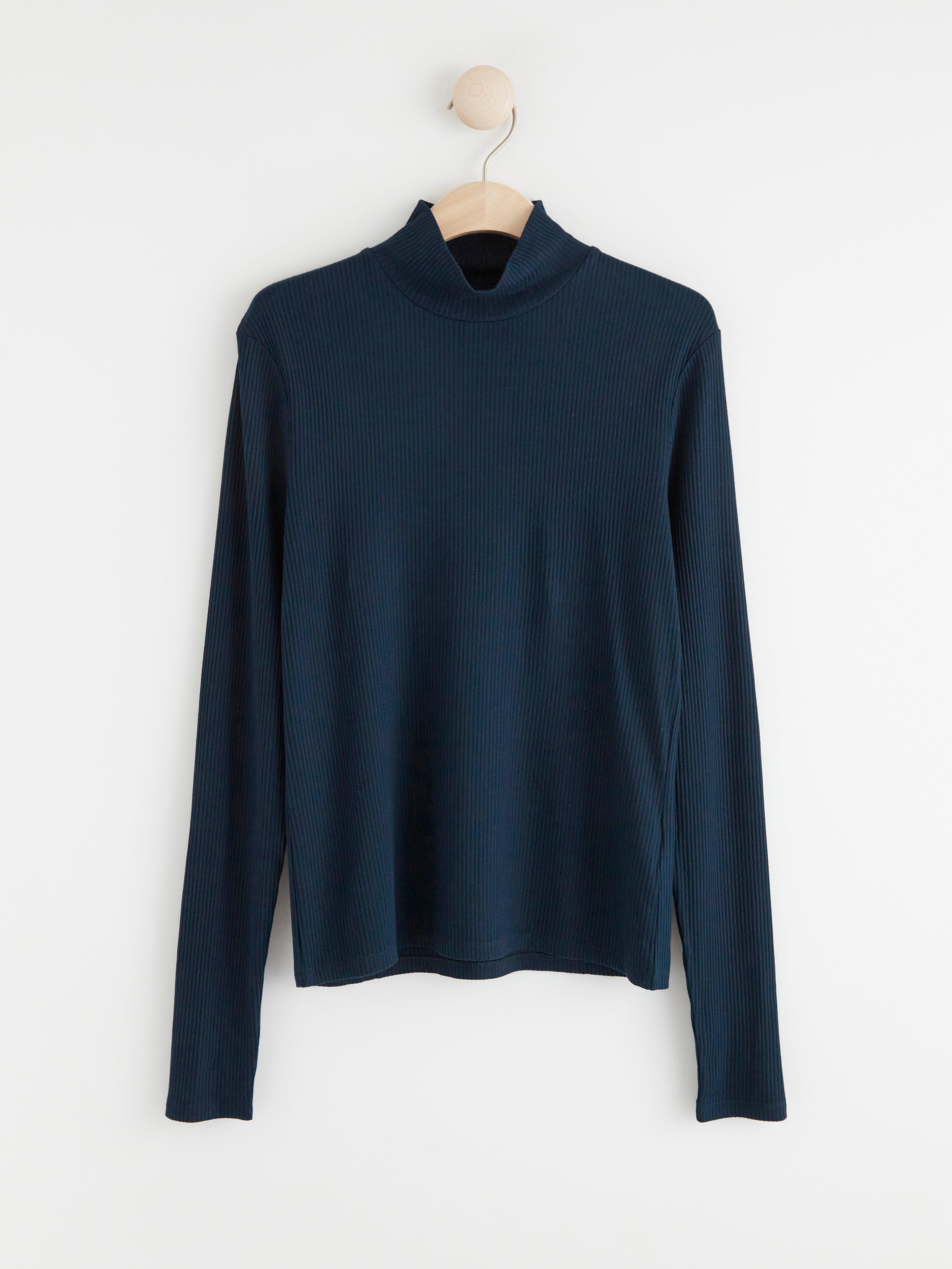 Roller Neck Top - Womens Wear - Blue