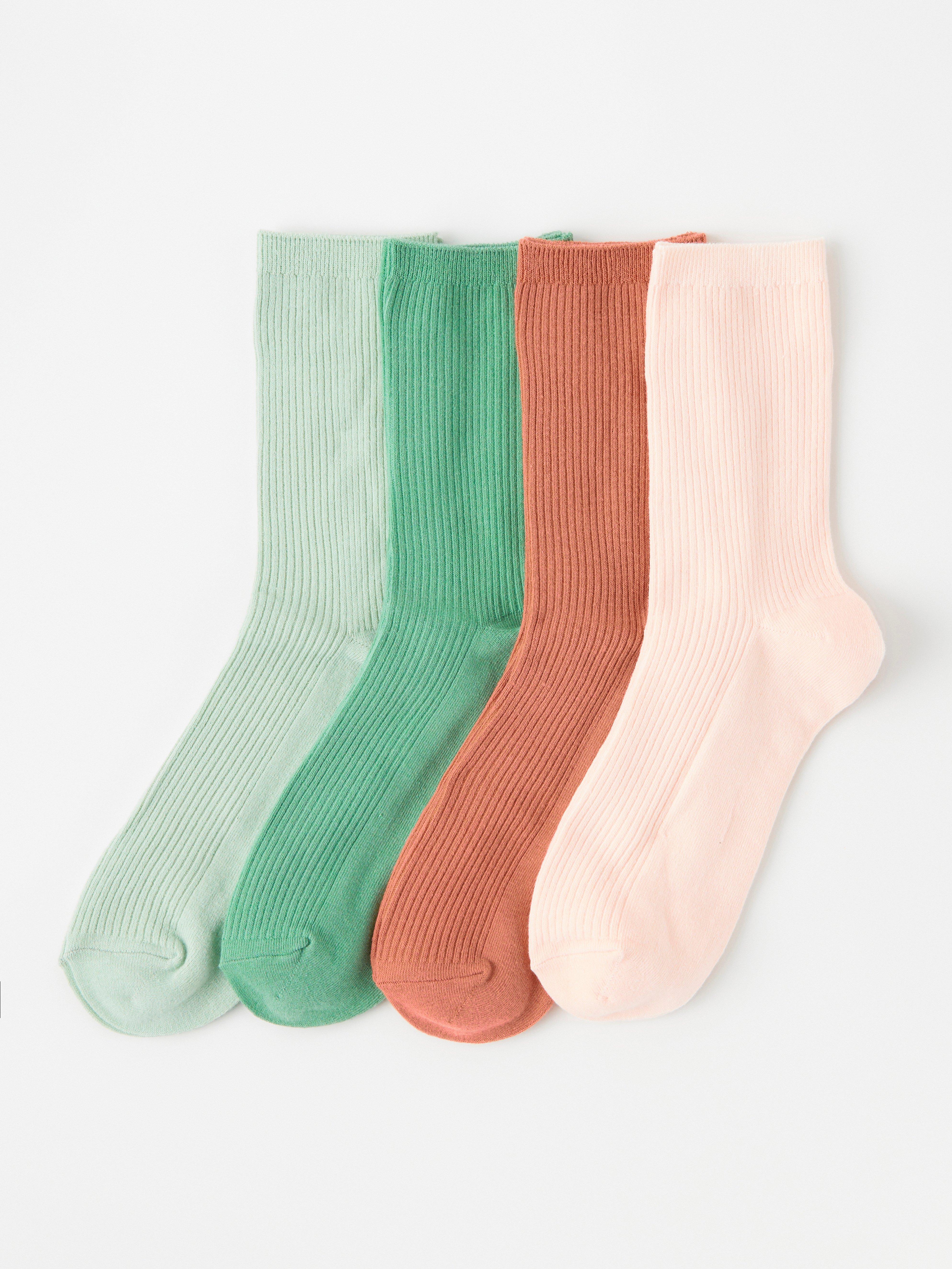 4-pack ribbade strumpor