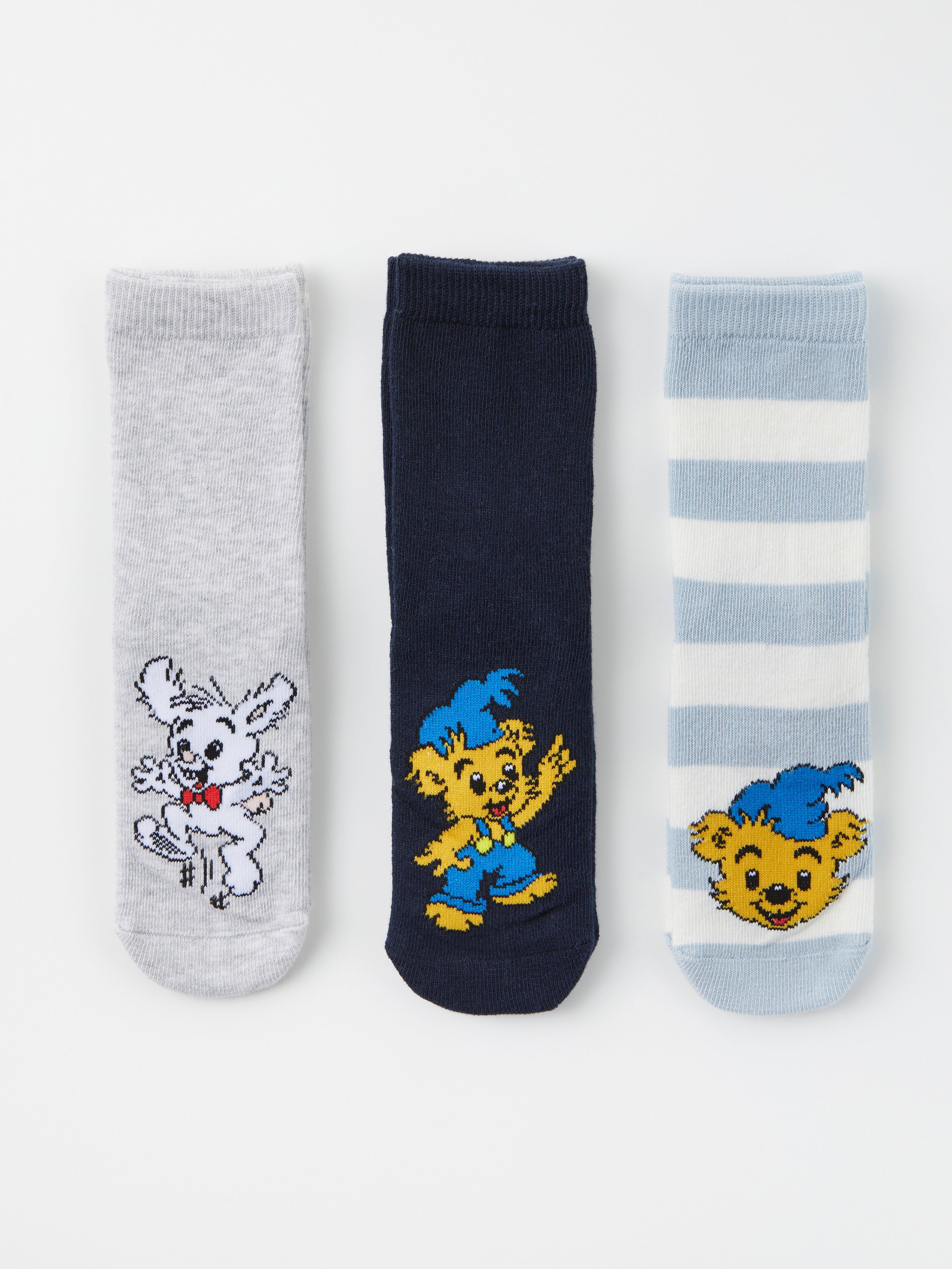 3-pack antislipstrumpor med Bamse