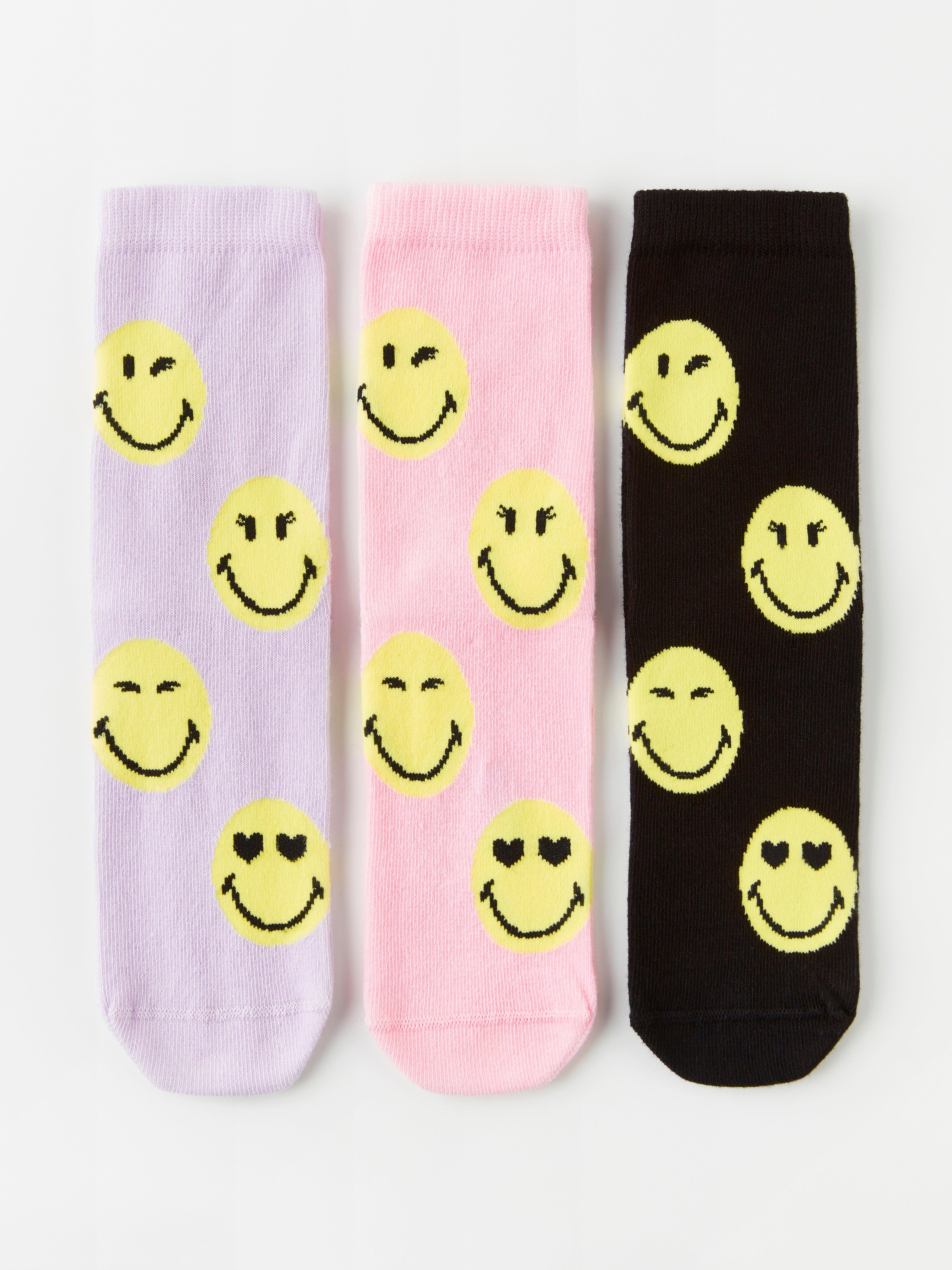 3-pack strumpor med smileys