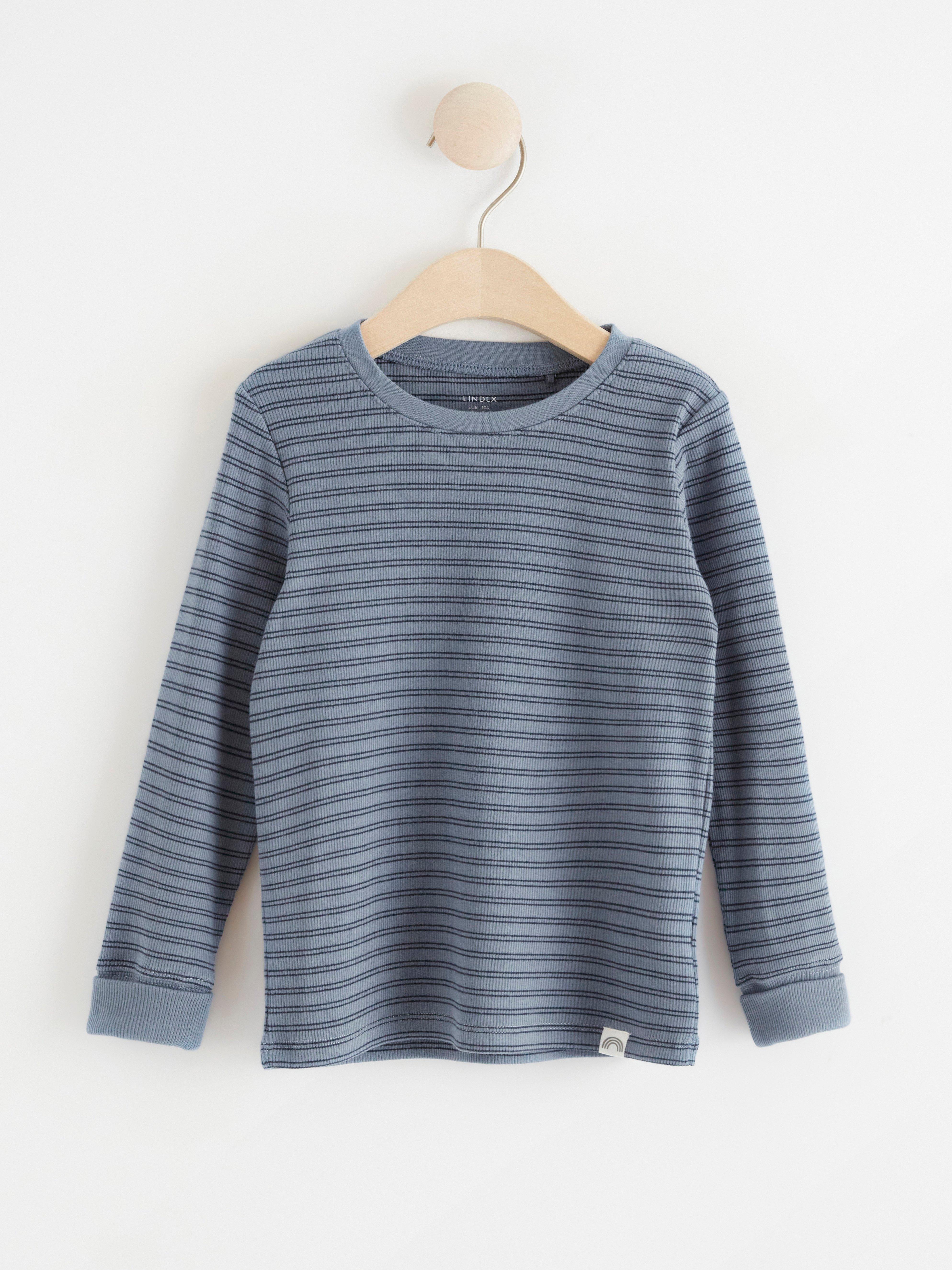 Långärmad ribbad topp