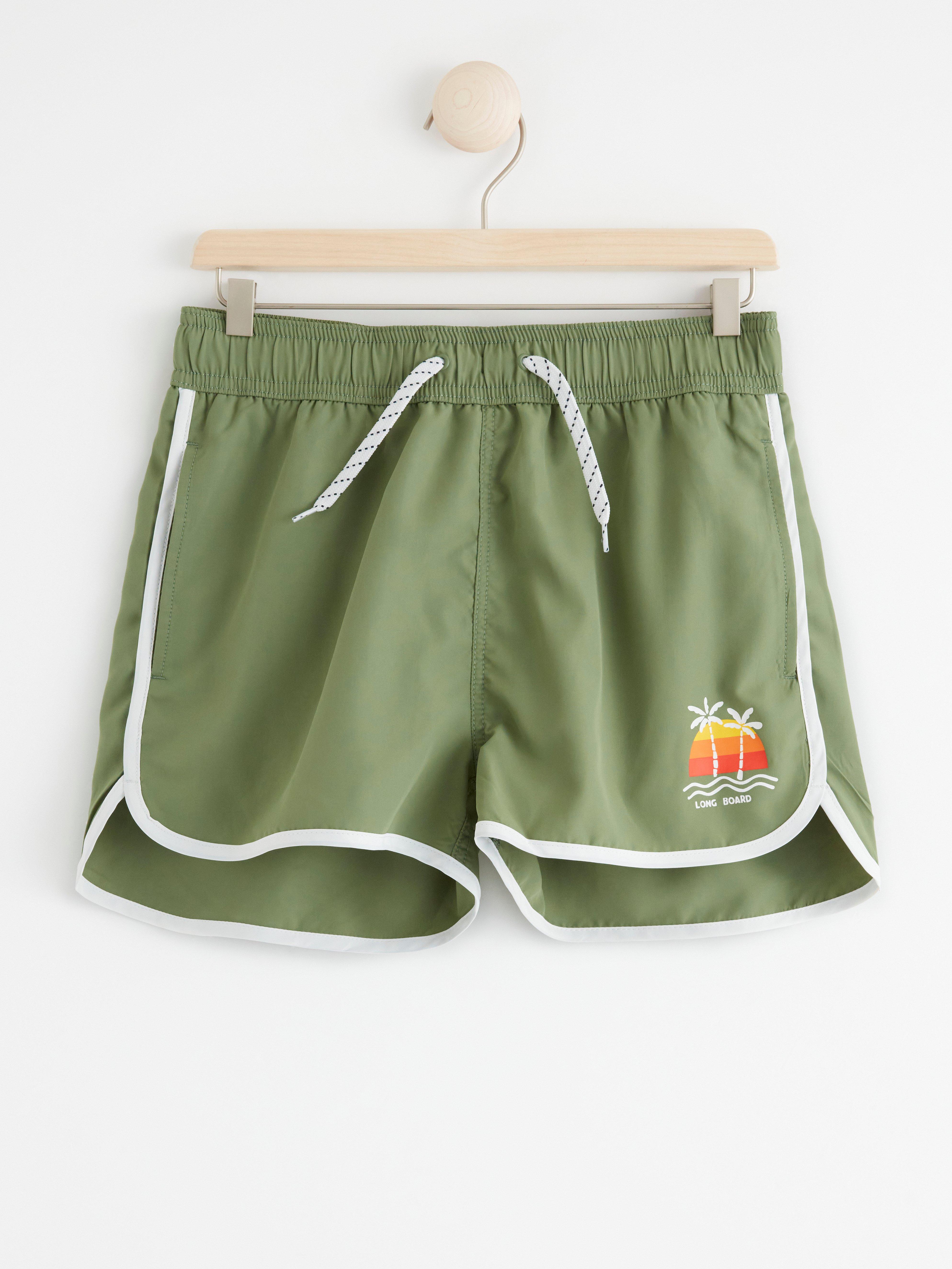 Khaki cheap swim shorts