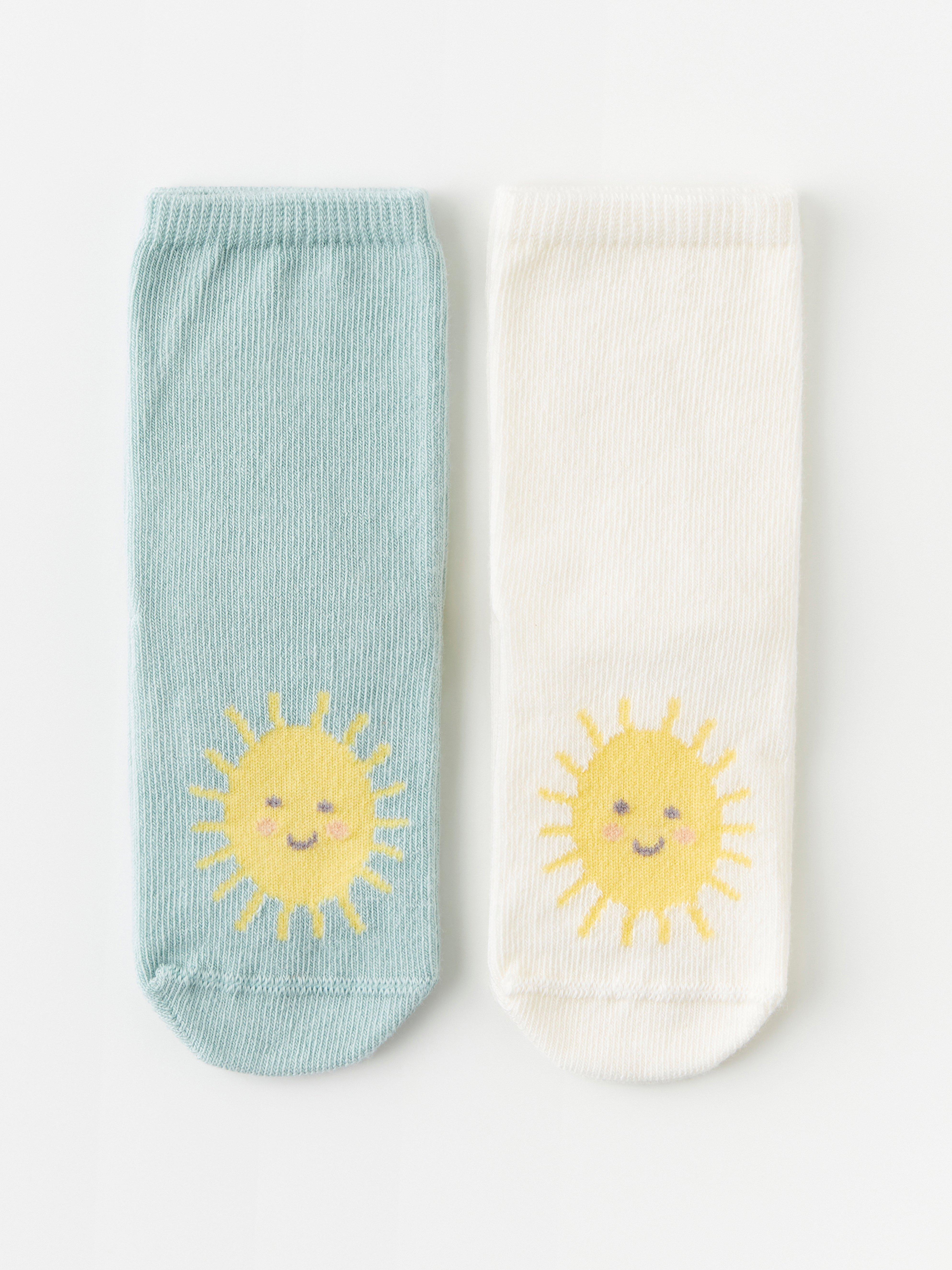 2-pack socks with sun motif