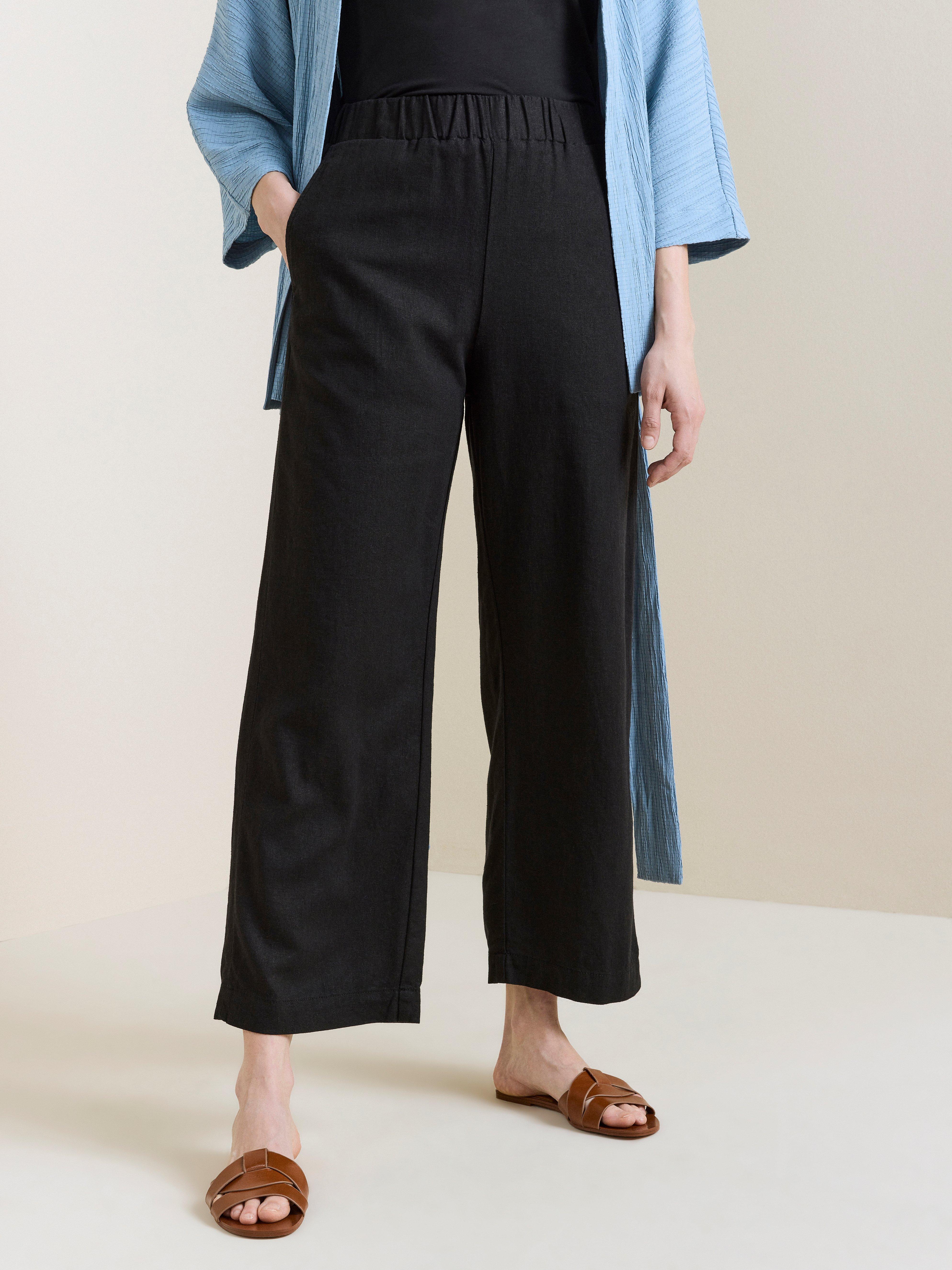 linen cropped trousers