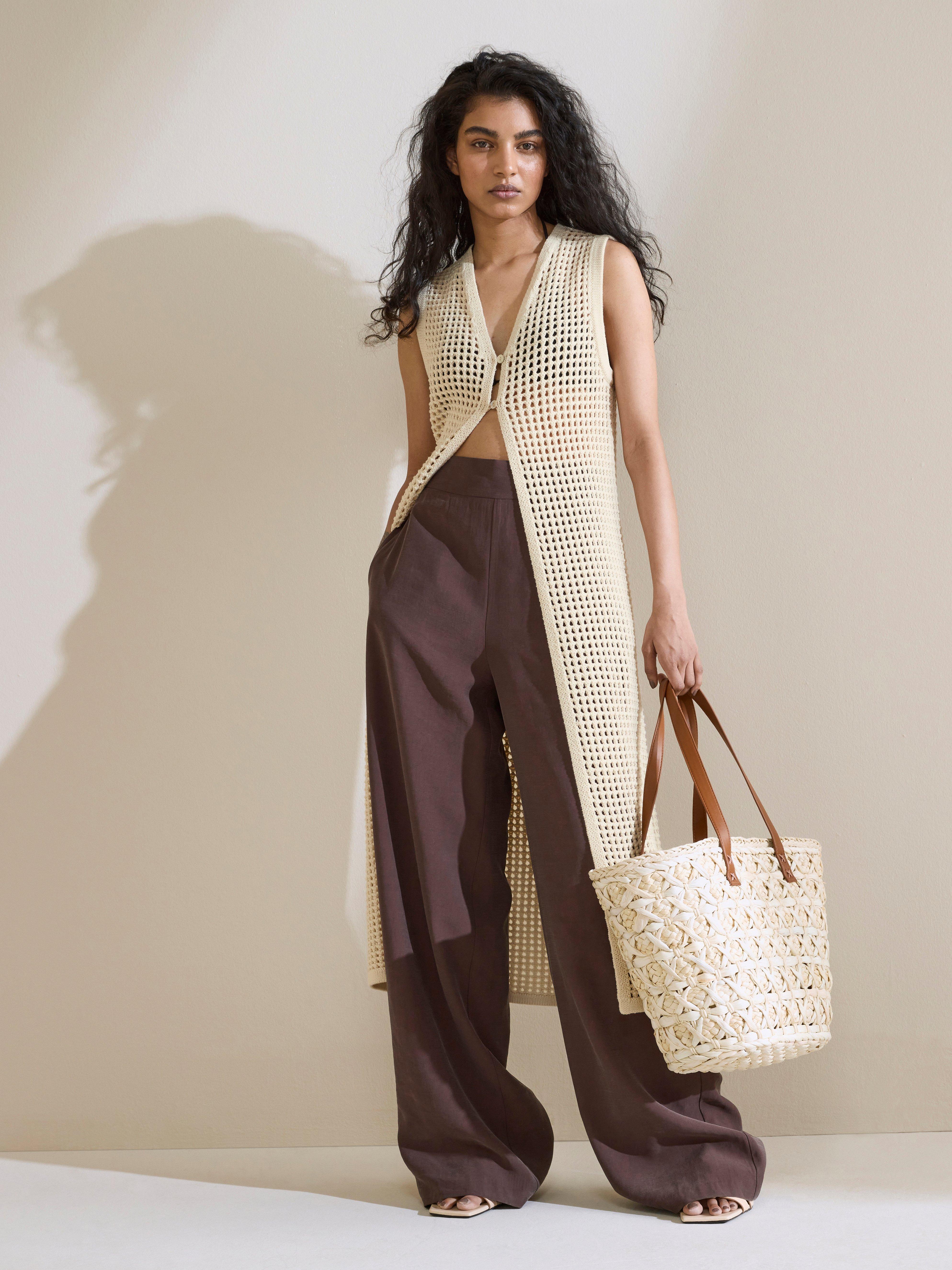 Ärmlös virkad cardigan