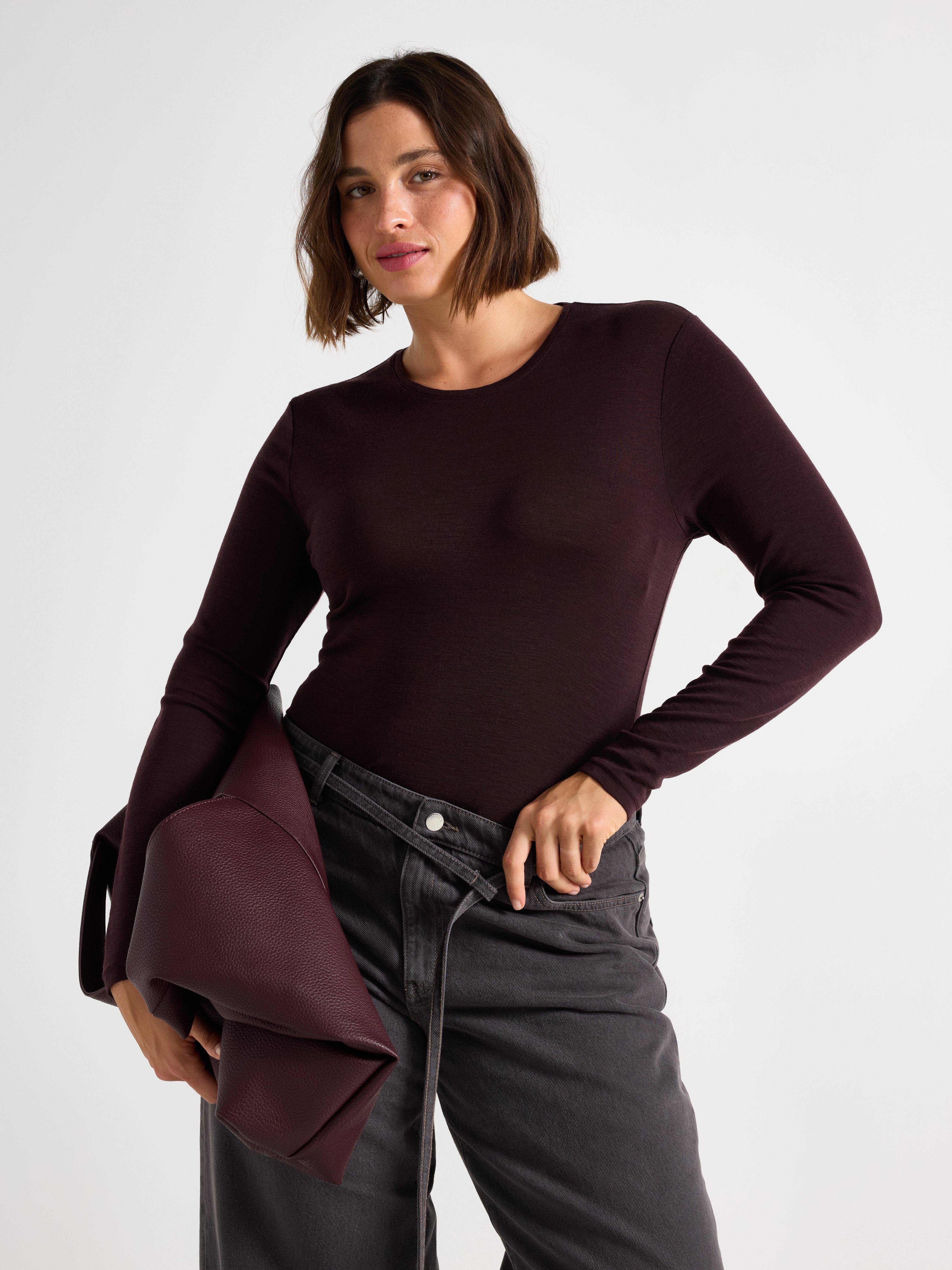 Long sleeve top in merino wool