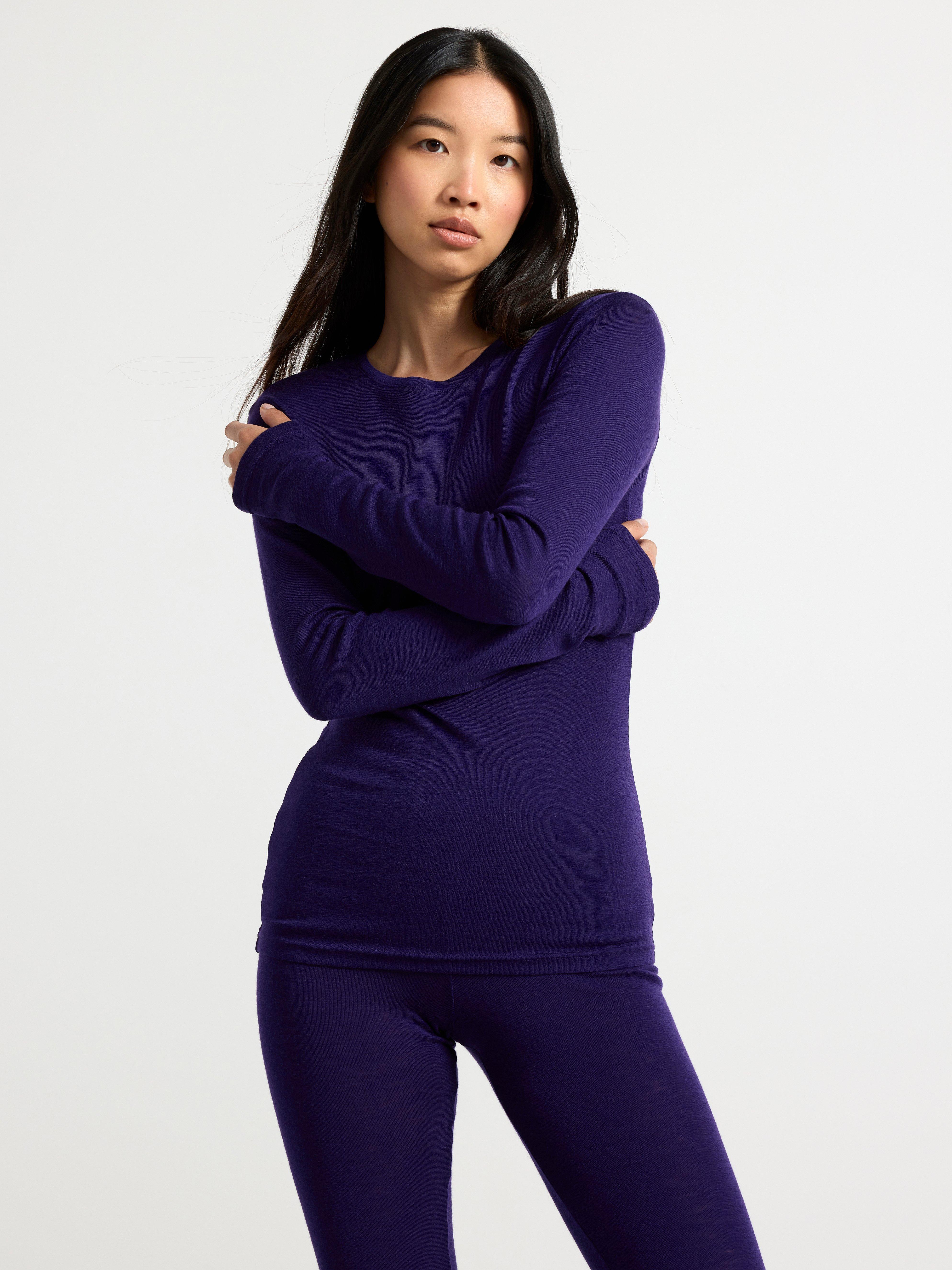 Långärmad topp i merinoull