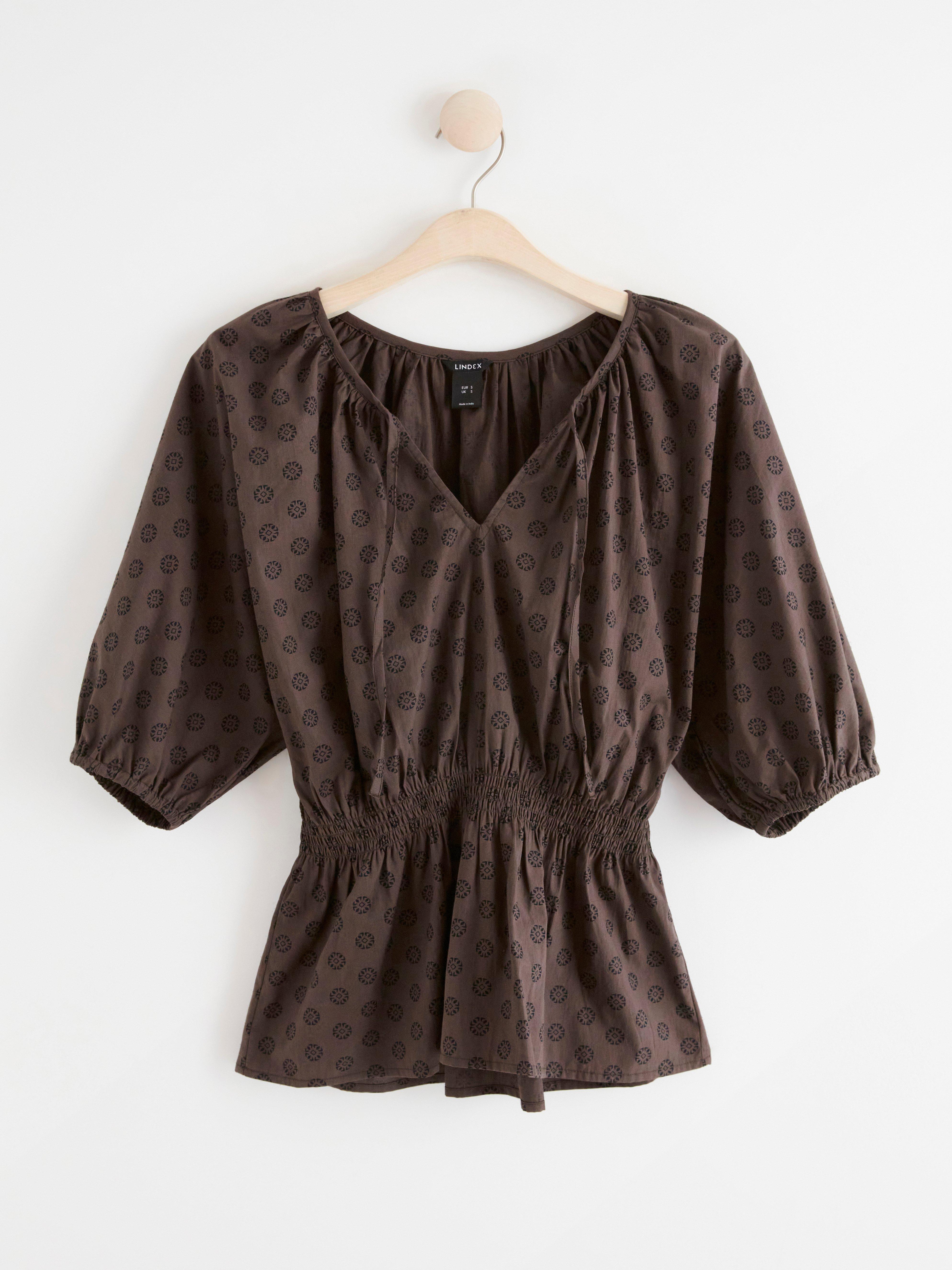 Bluse - Dame - Brun
