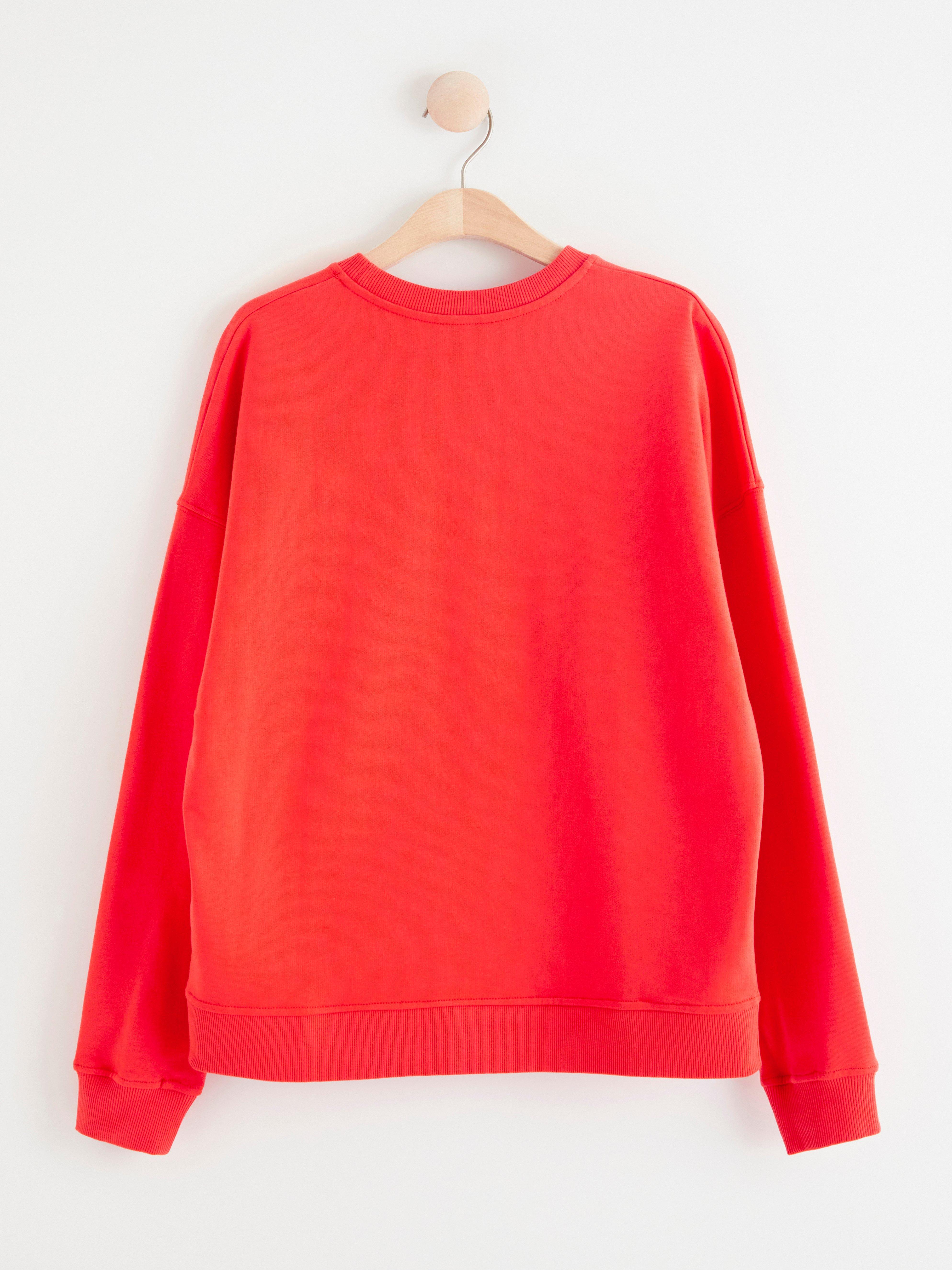 Sweatshirt - Dam - Röd