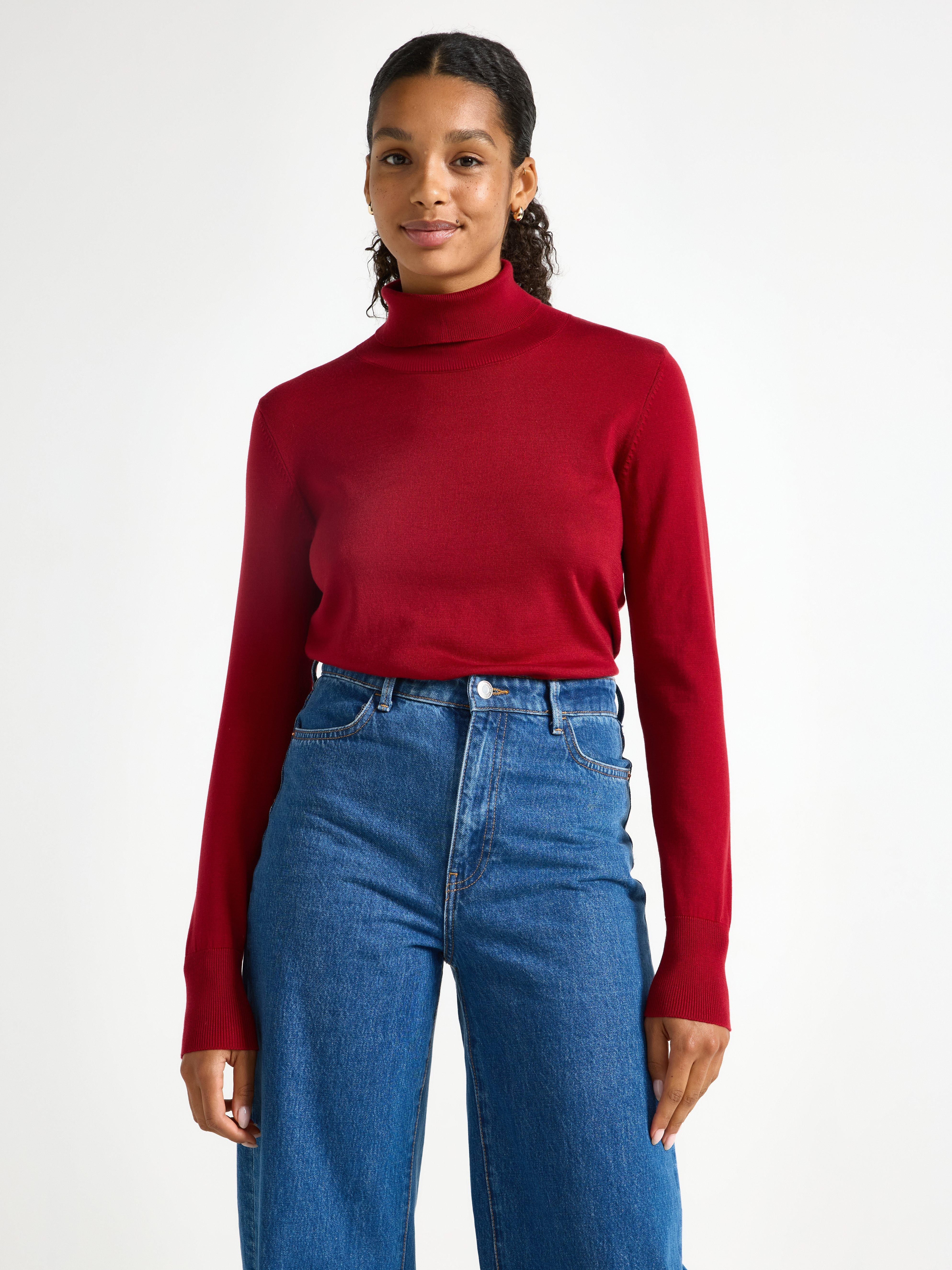 Turtleneck - Dame - Rød