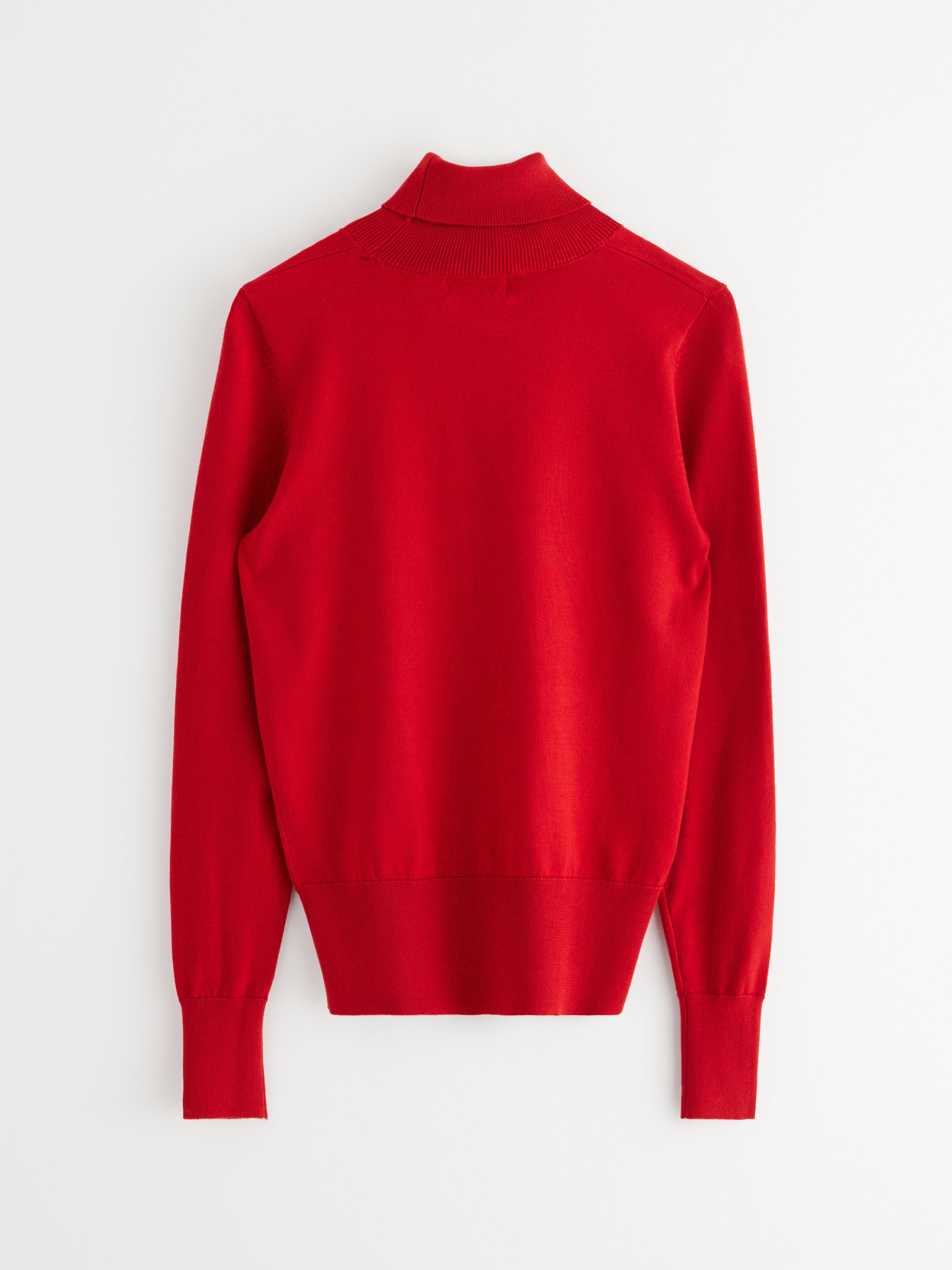Turtle Neck Sweater - Womens Wear - Red
