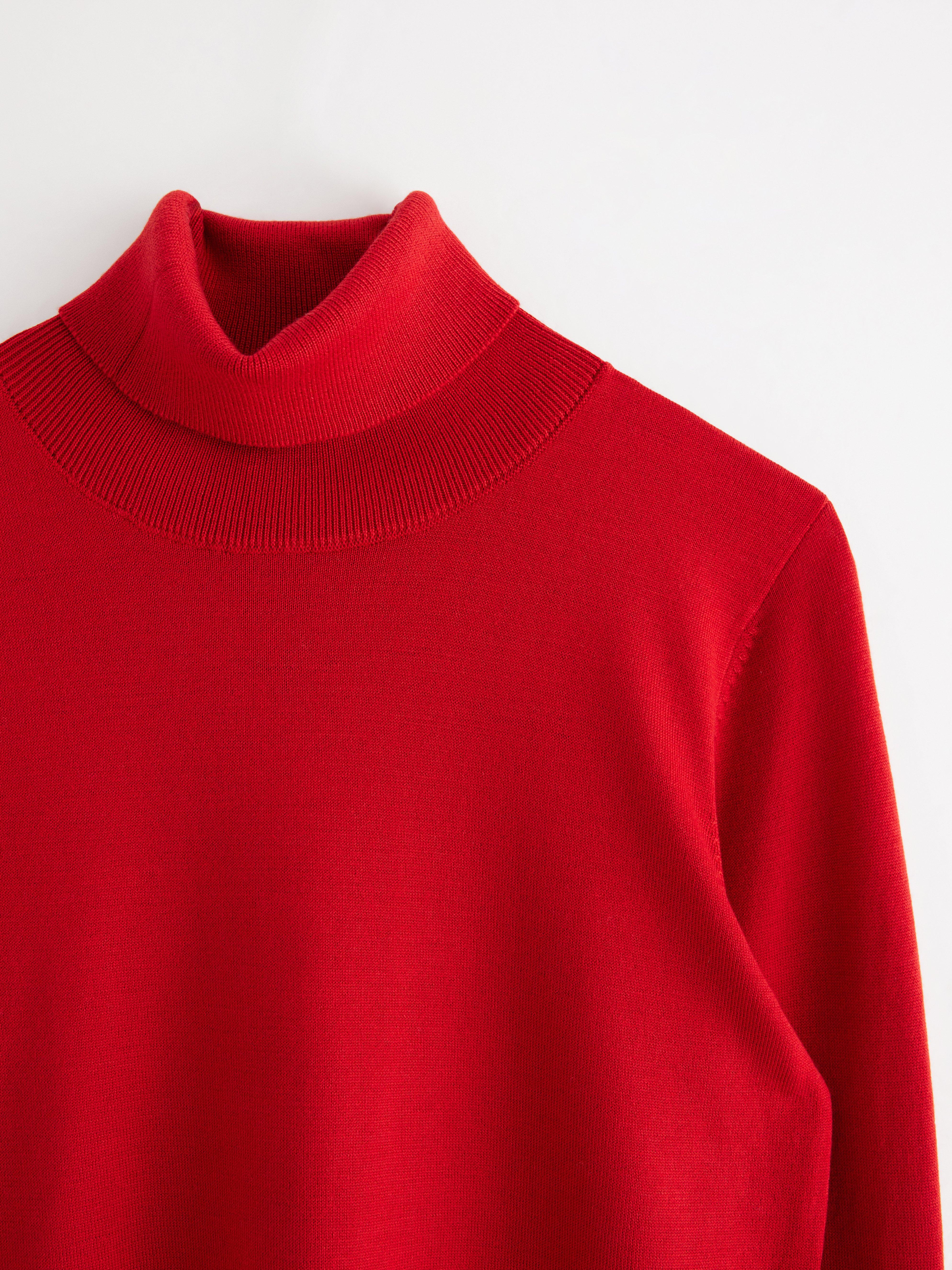 Turtle Neck Sweater - Womens Wear - Red
