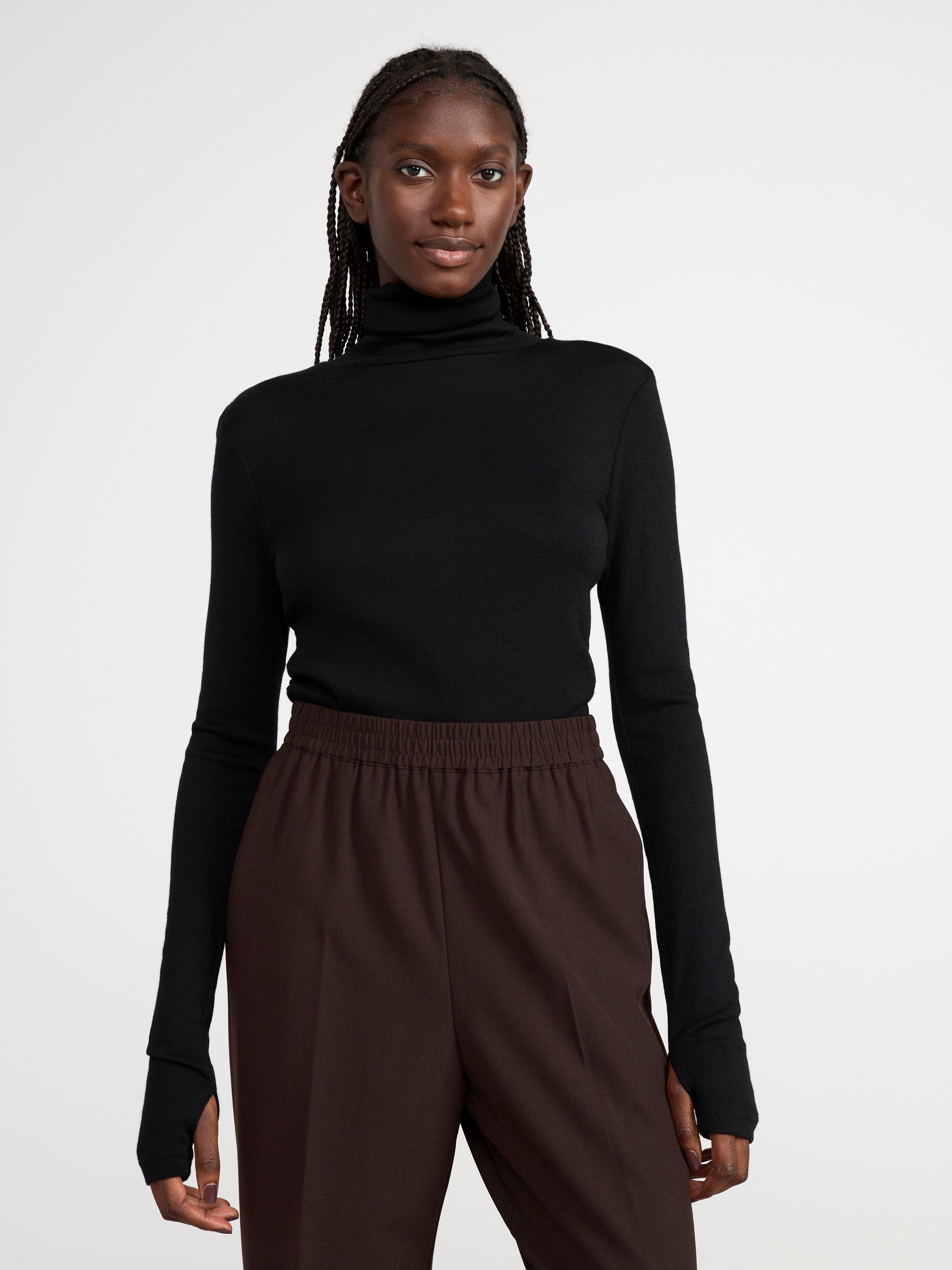 black polo neck top womens