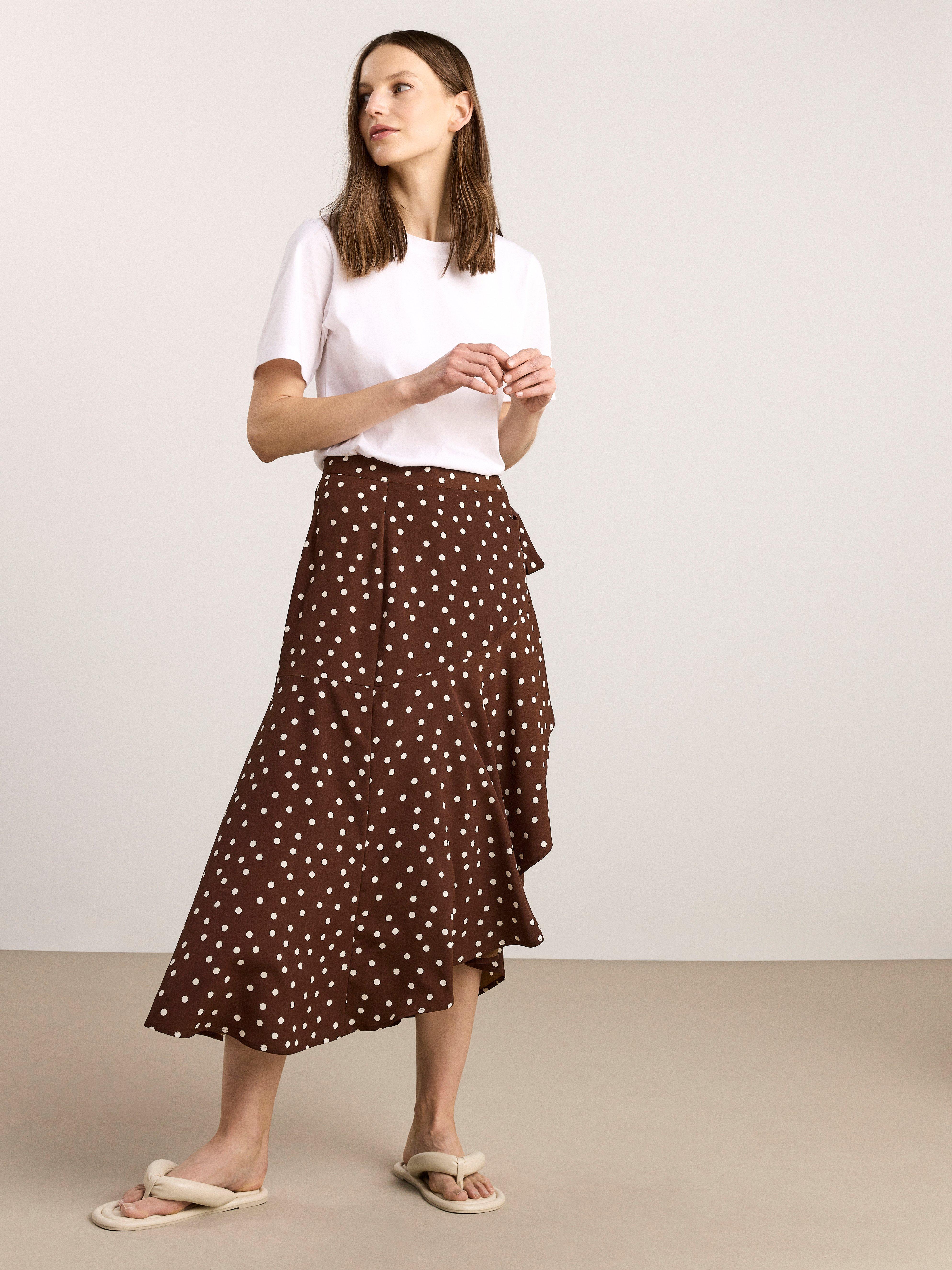wrap midi skirt