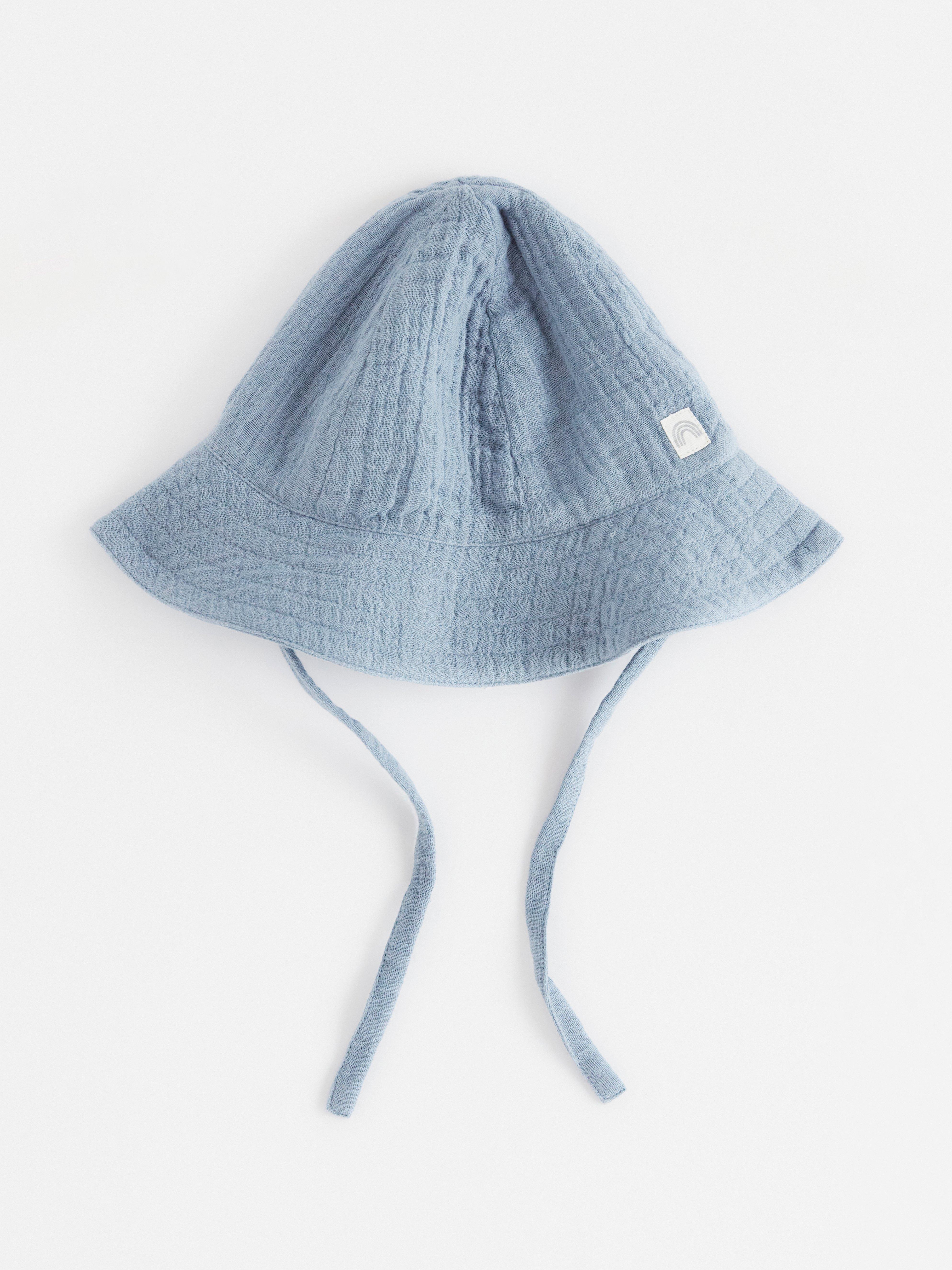 Sun hat in crinkled cotton