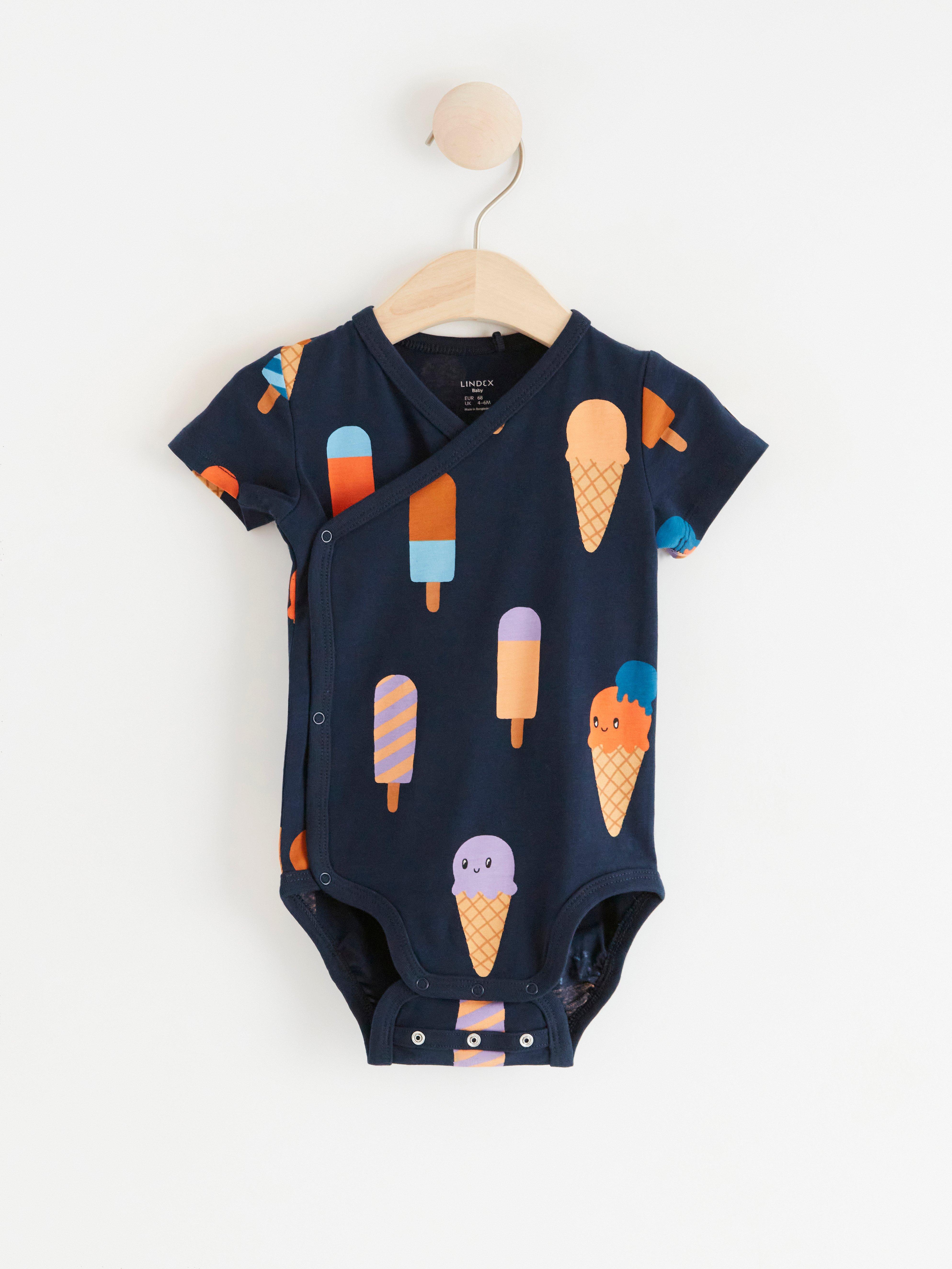 Wrap bodysuit with ice creams