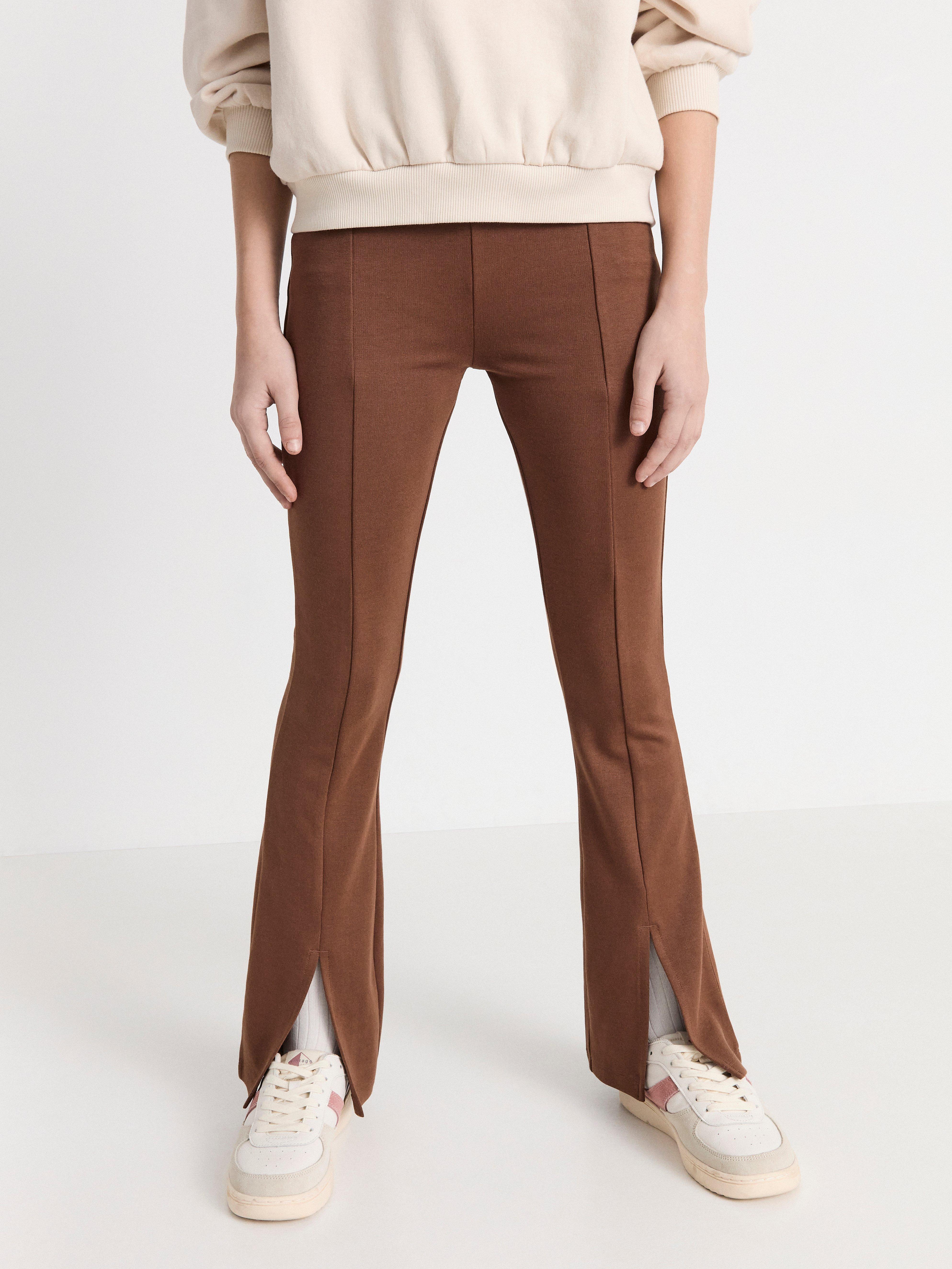 brown flared leggings
