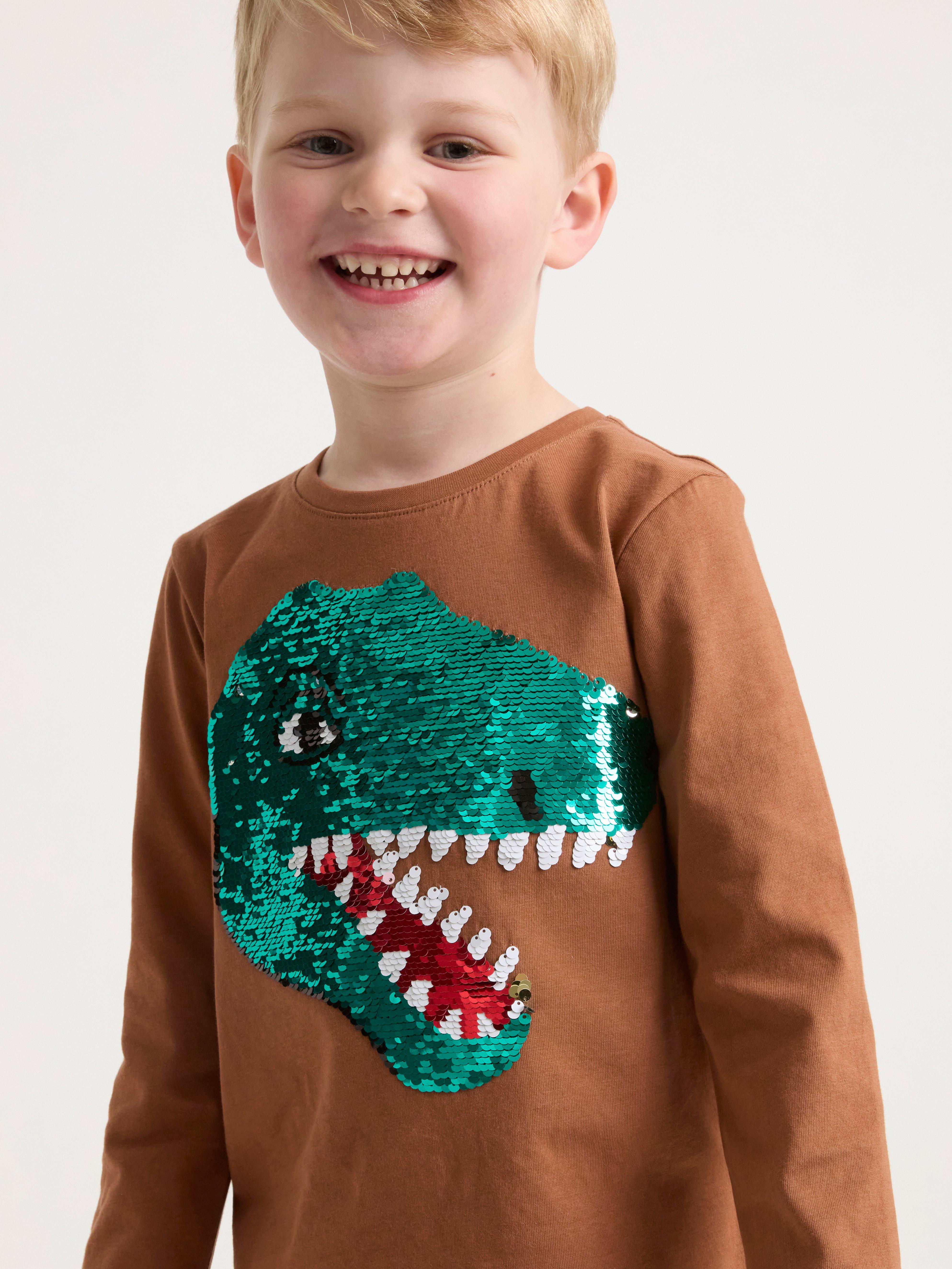 Long sleeve top with reversible sequins