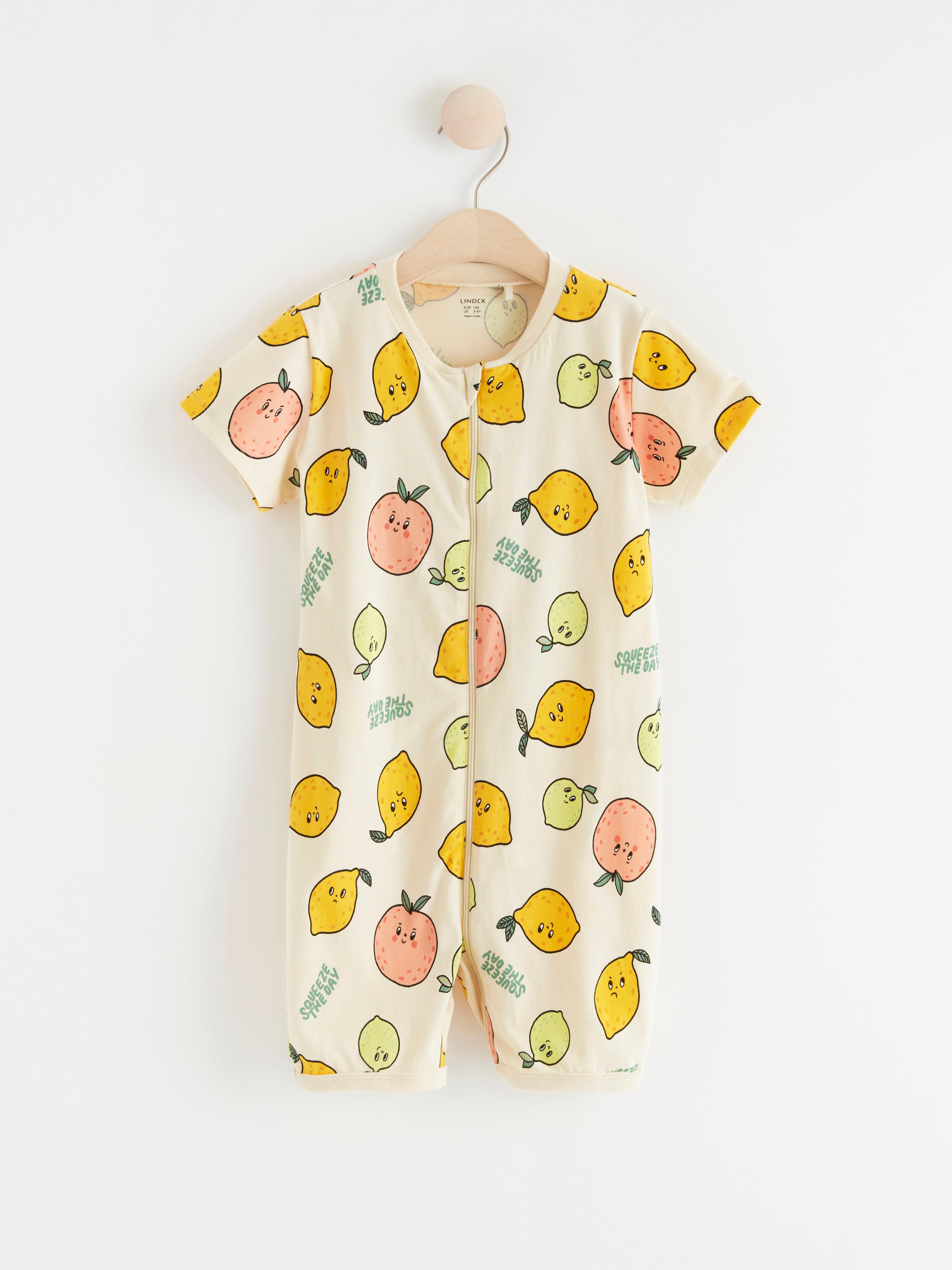 Pyjamasromper med citrusfrukter