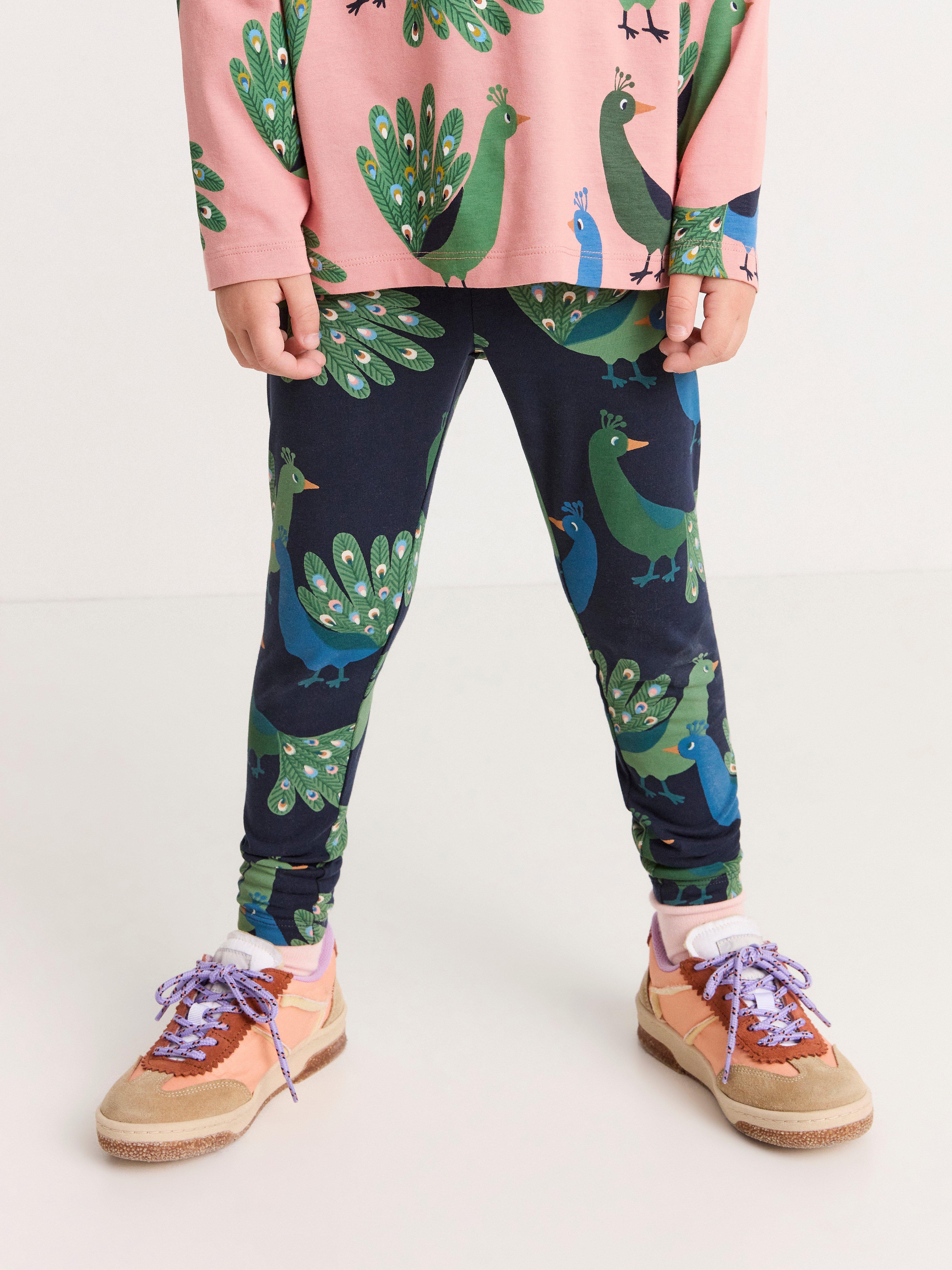 Leggings med påfåglar