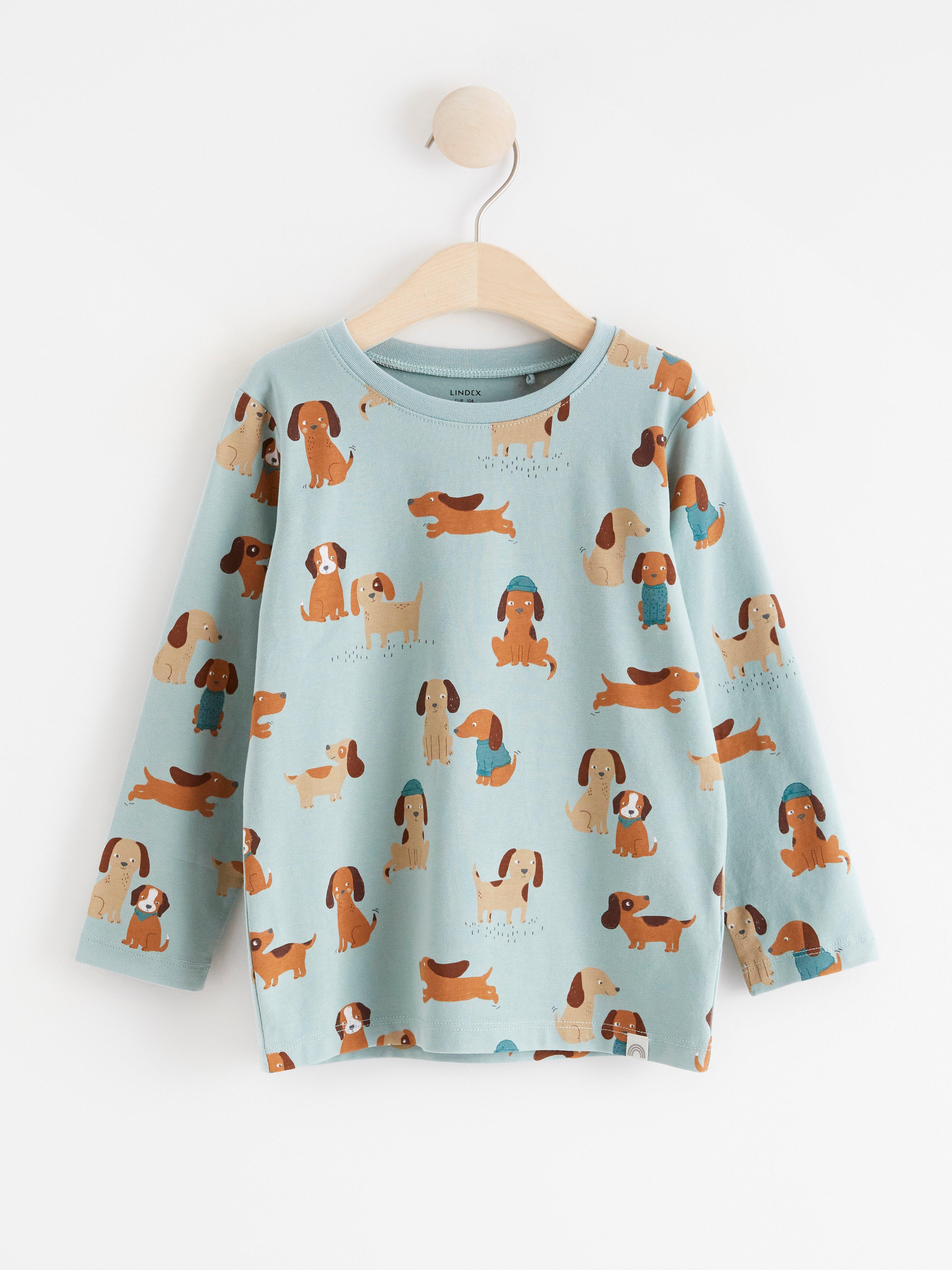 Långärmad topp med hundar