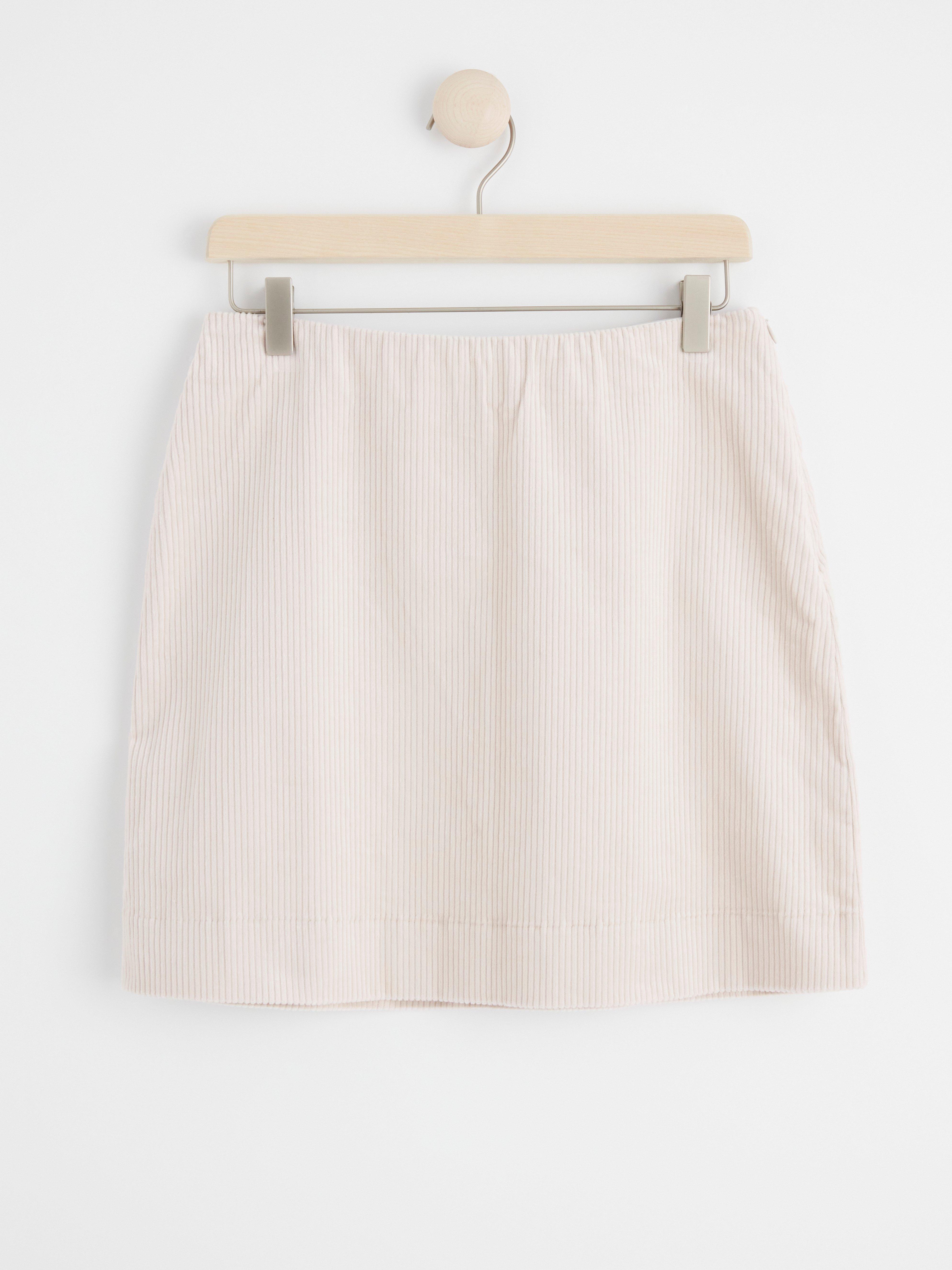 White corduroy shop skirt