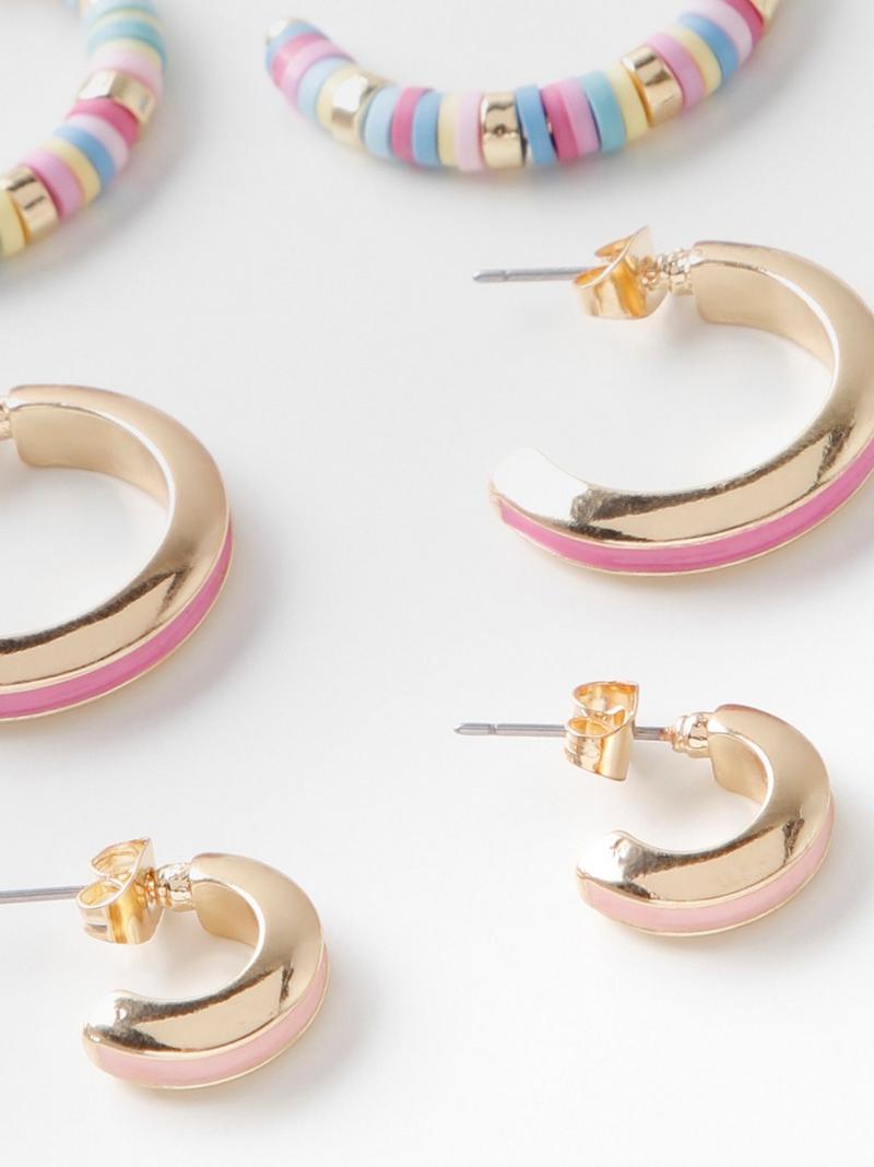 Pink hoop earrings