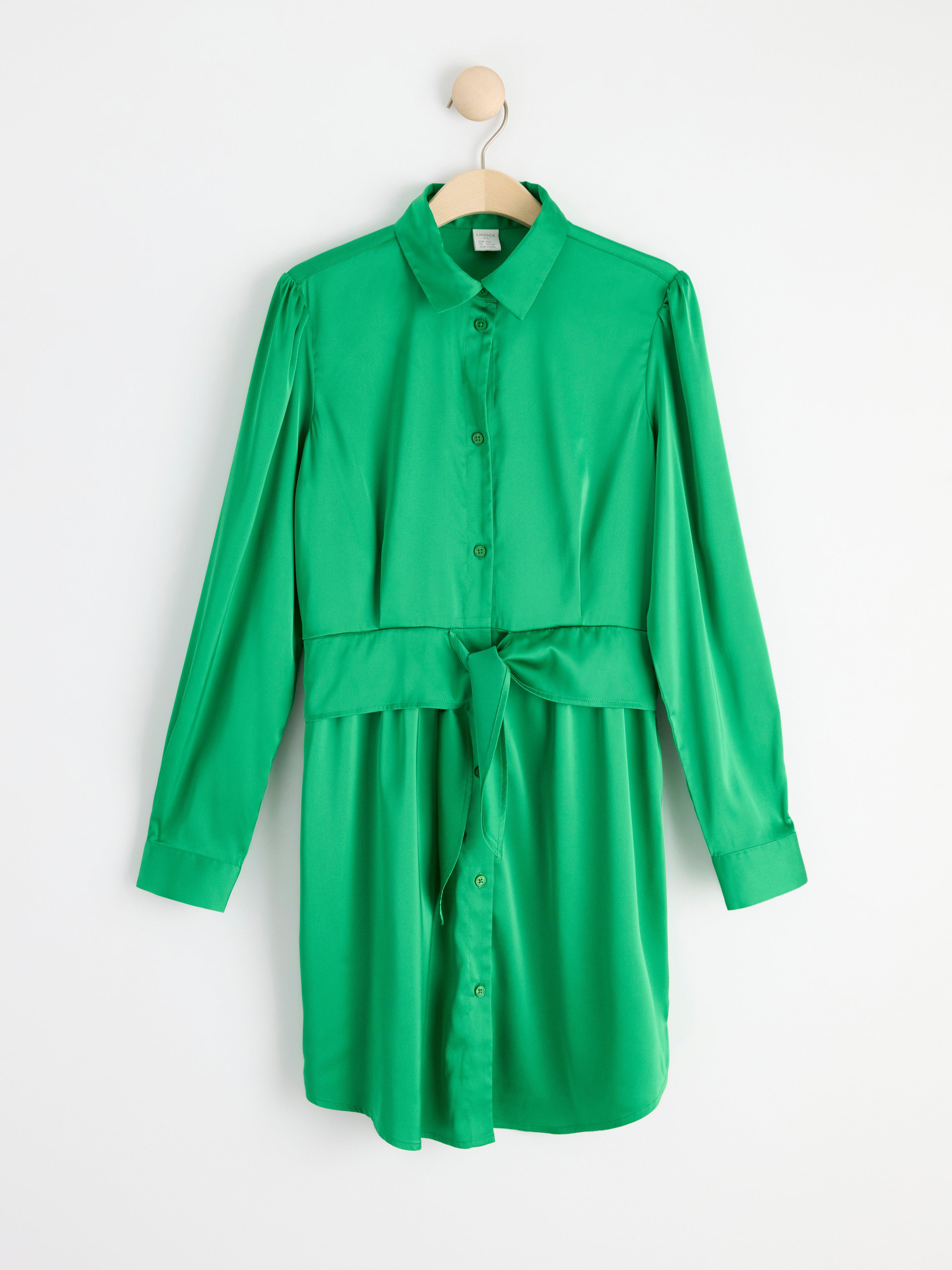 Satin shirt dress | Lindex