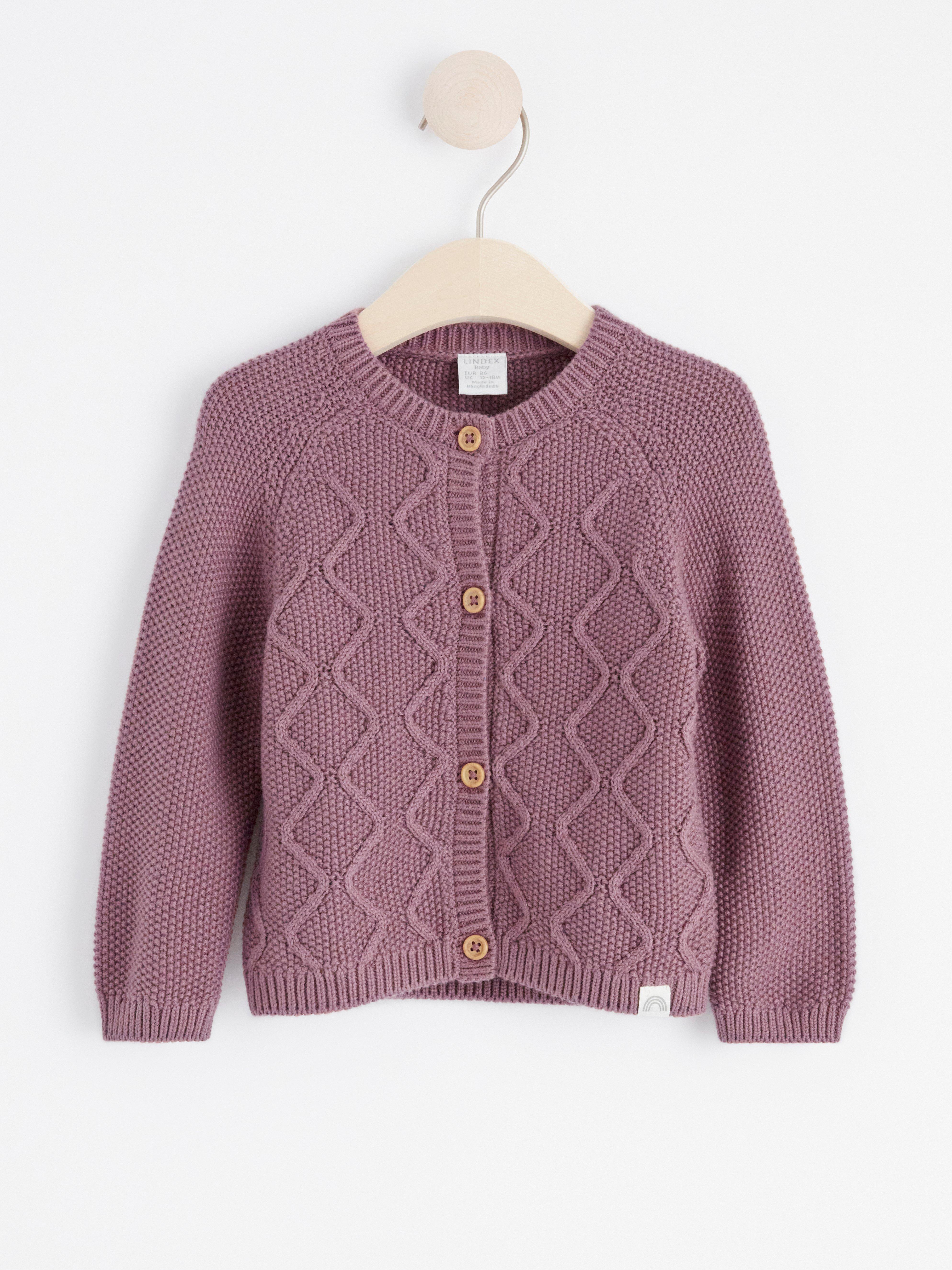 Kabelstickad cardigan