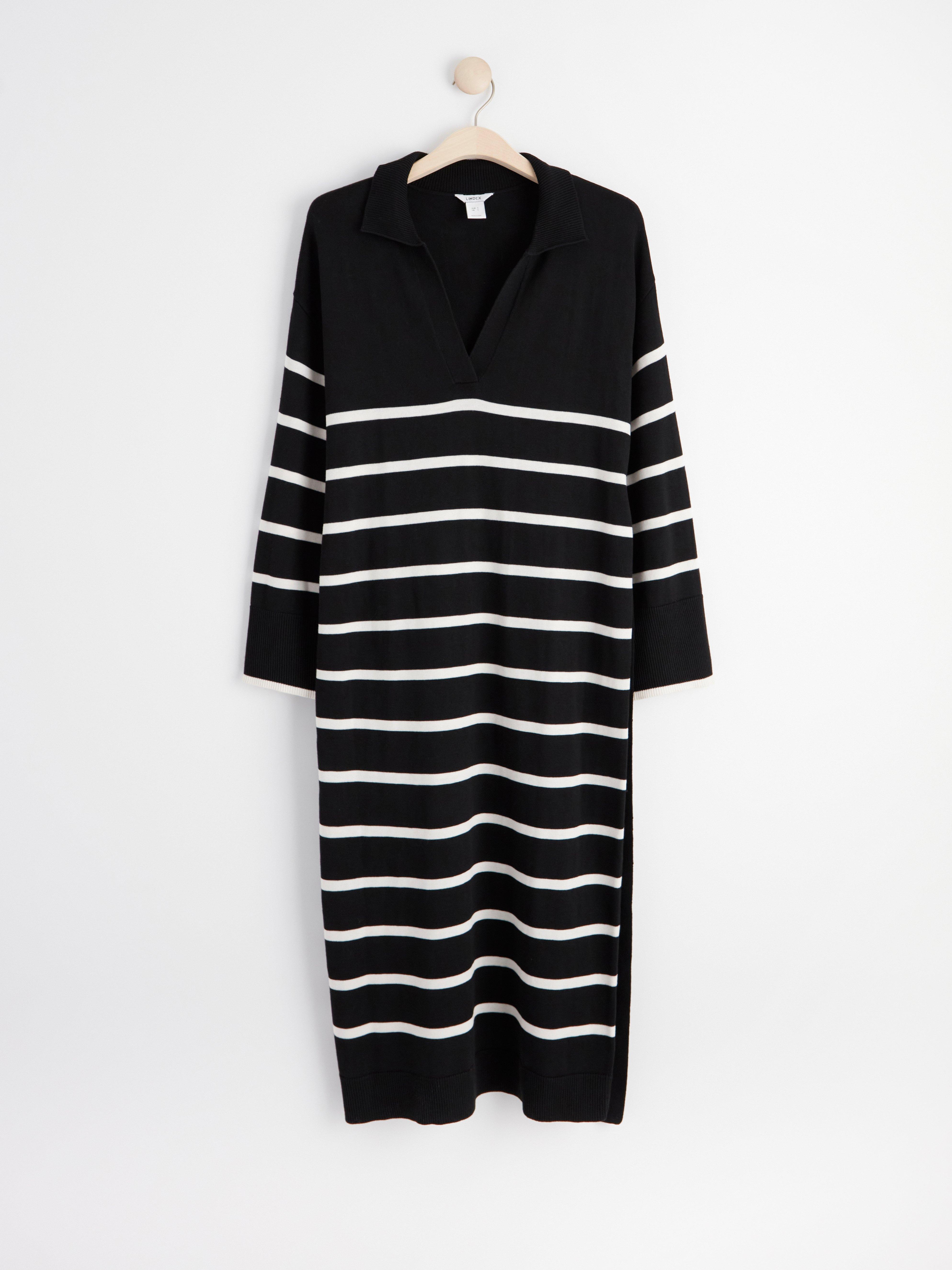 MOM Fine-knitted striped dress | Lindex