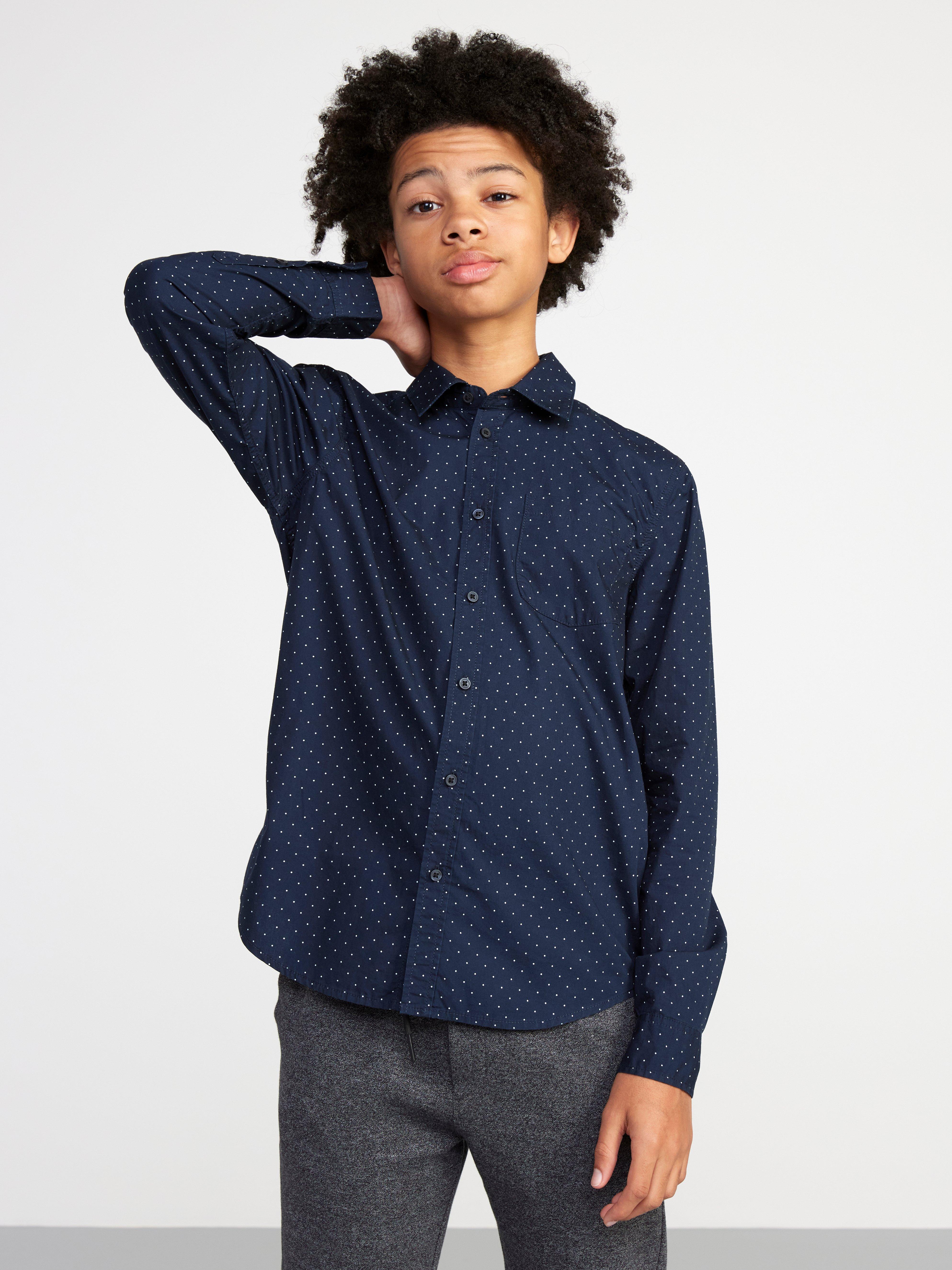 Bomullsskjorta med lång ärm