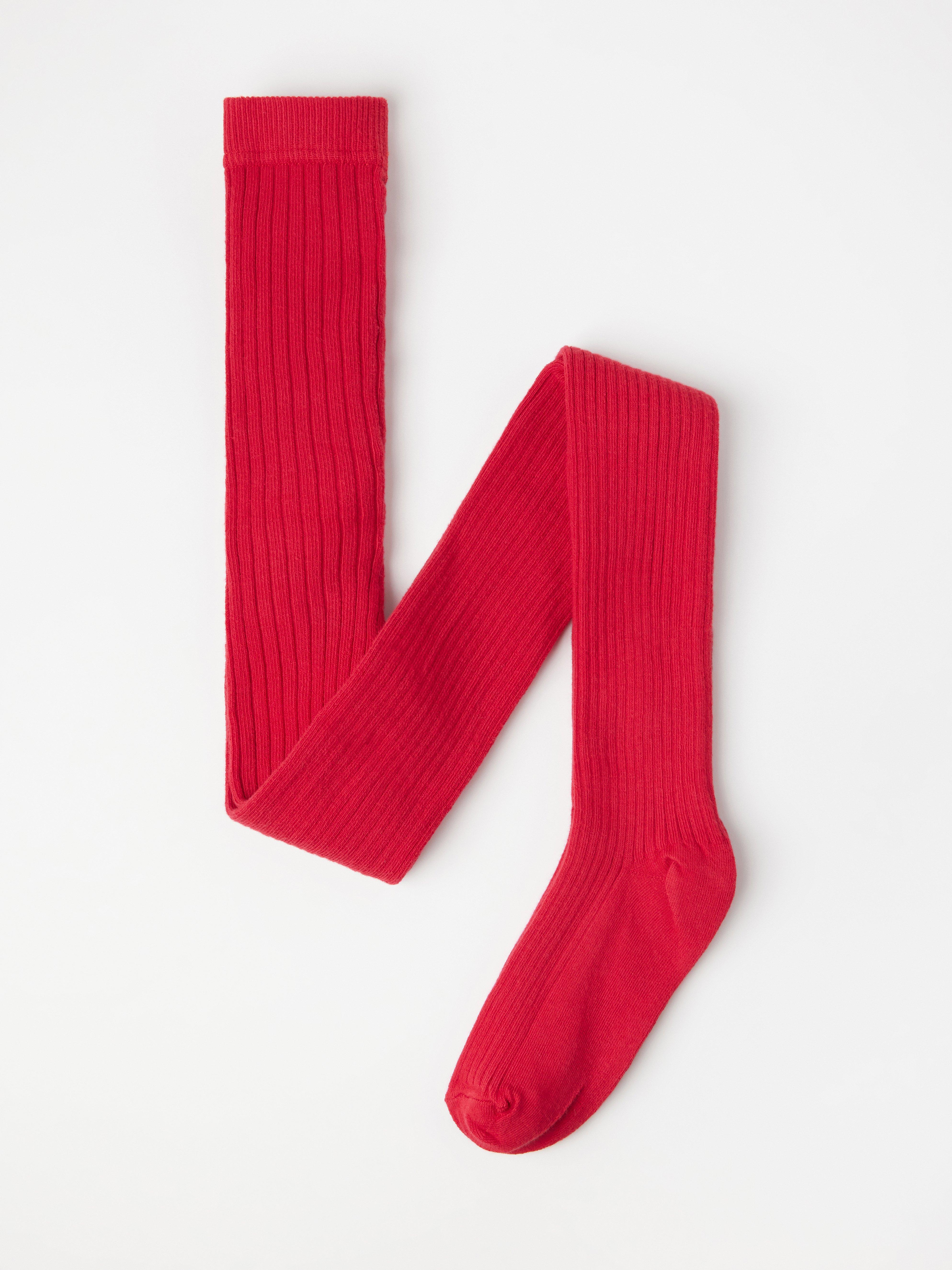 Ribbed heavy-knit tights