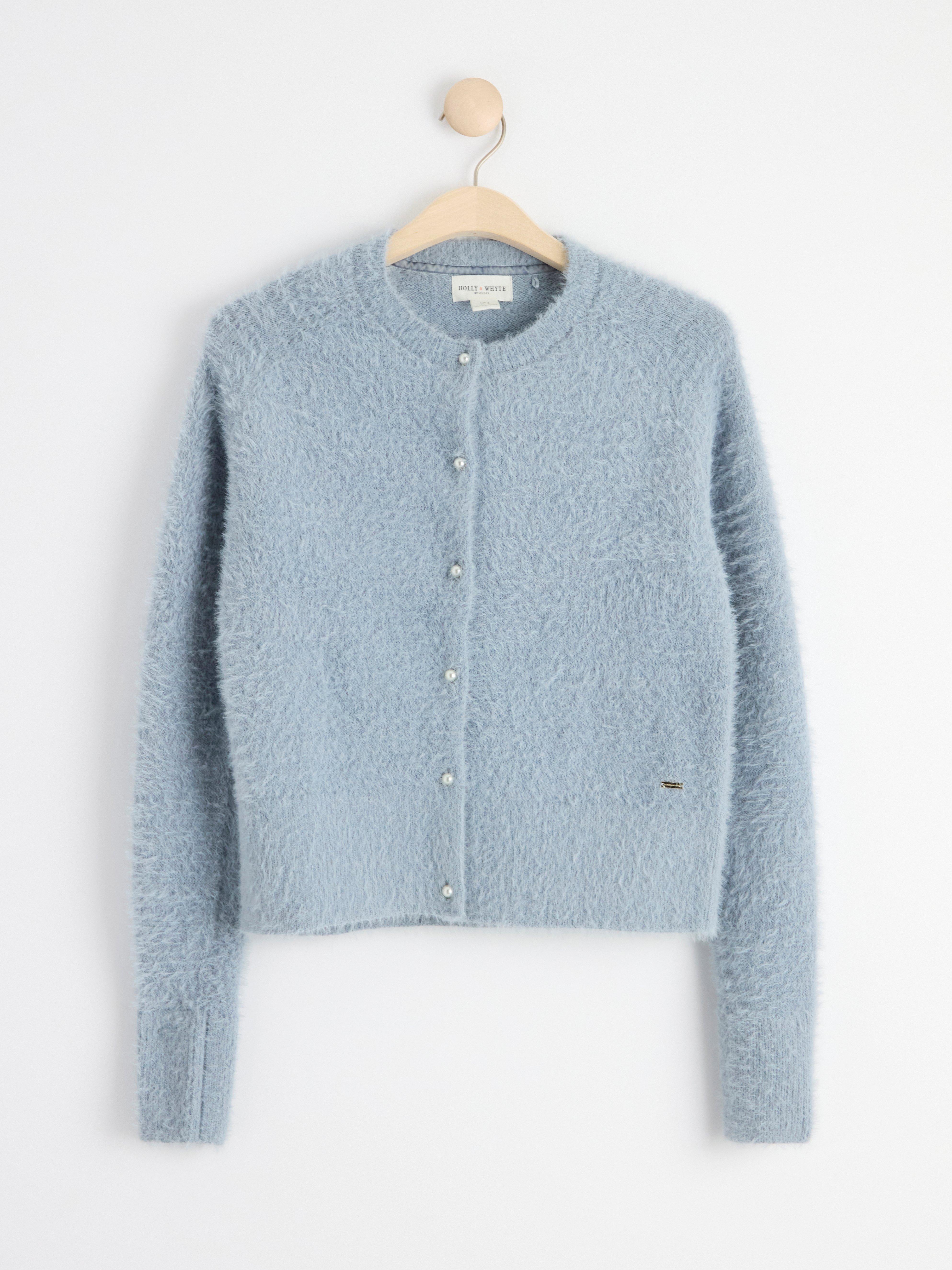 Light blue outlet fuzzy cardigan