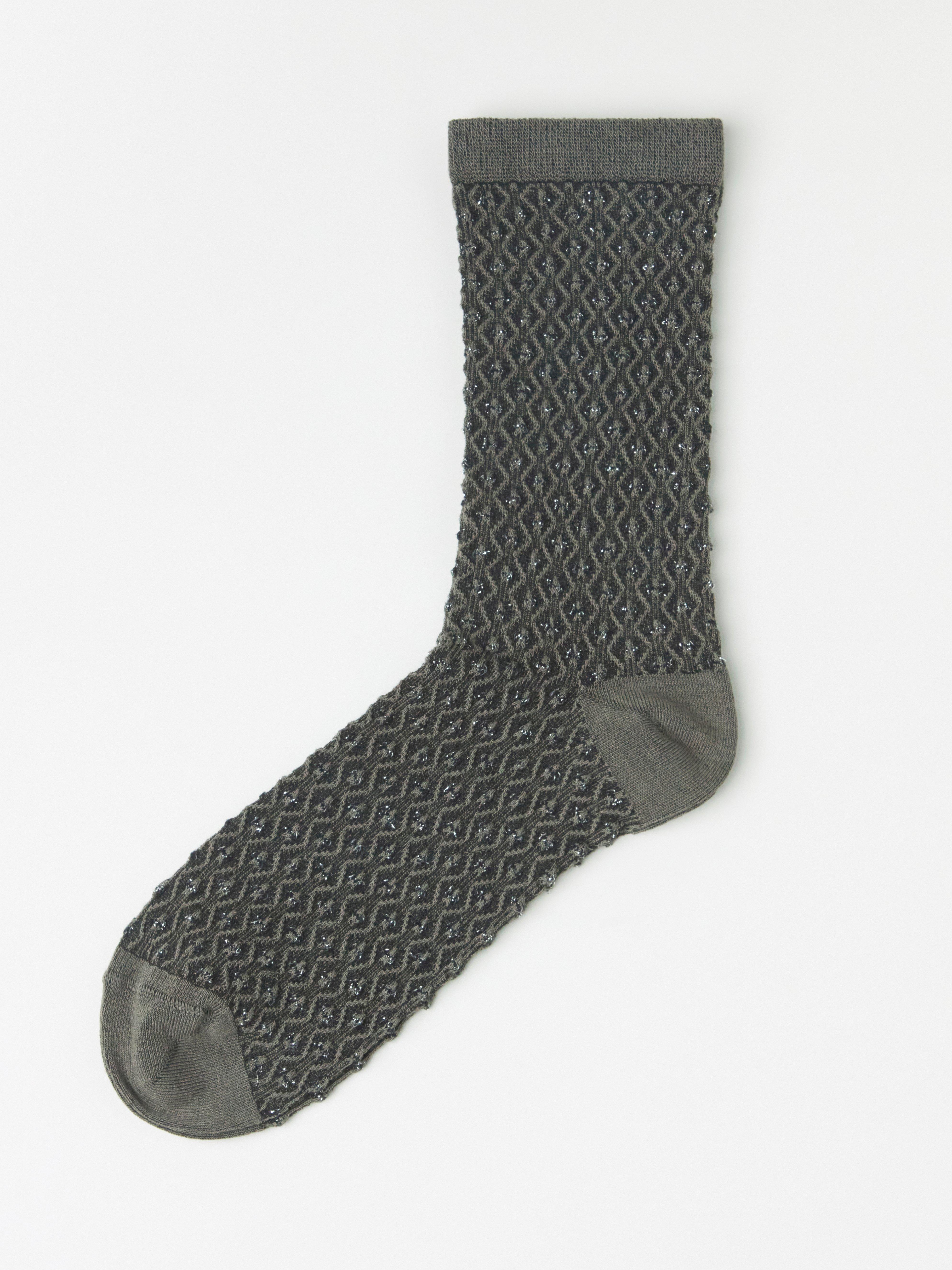Lurex-sukat, joissa teksturoitu pilkkukuviointi, Lindex