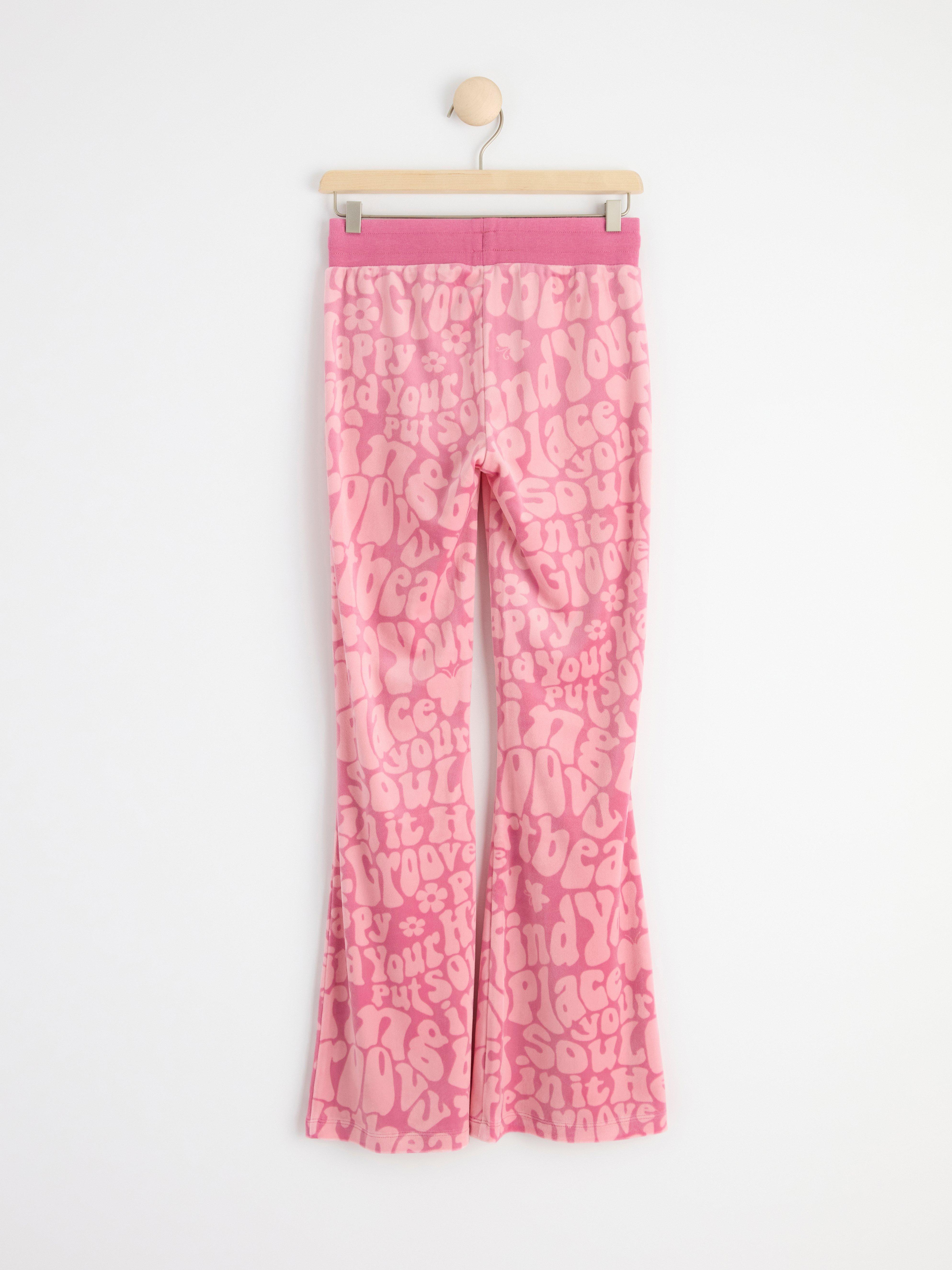 Pink velour outlet leggings