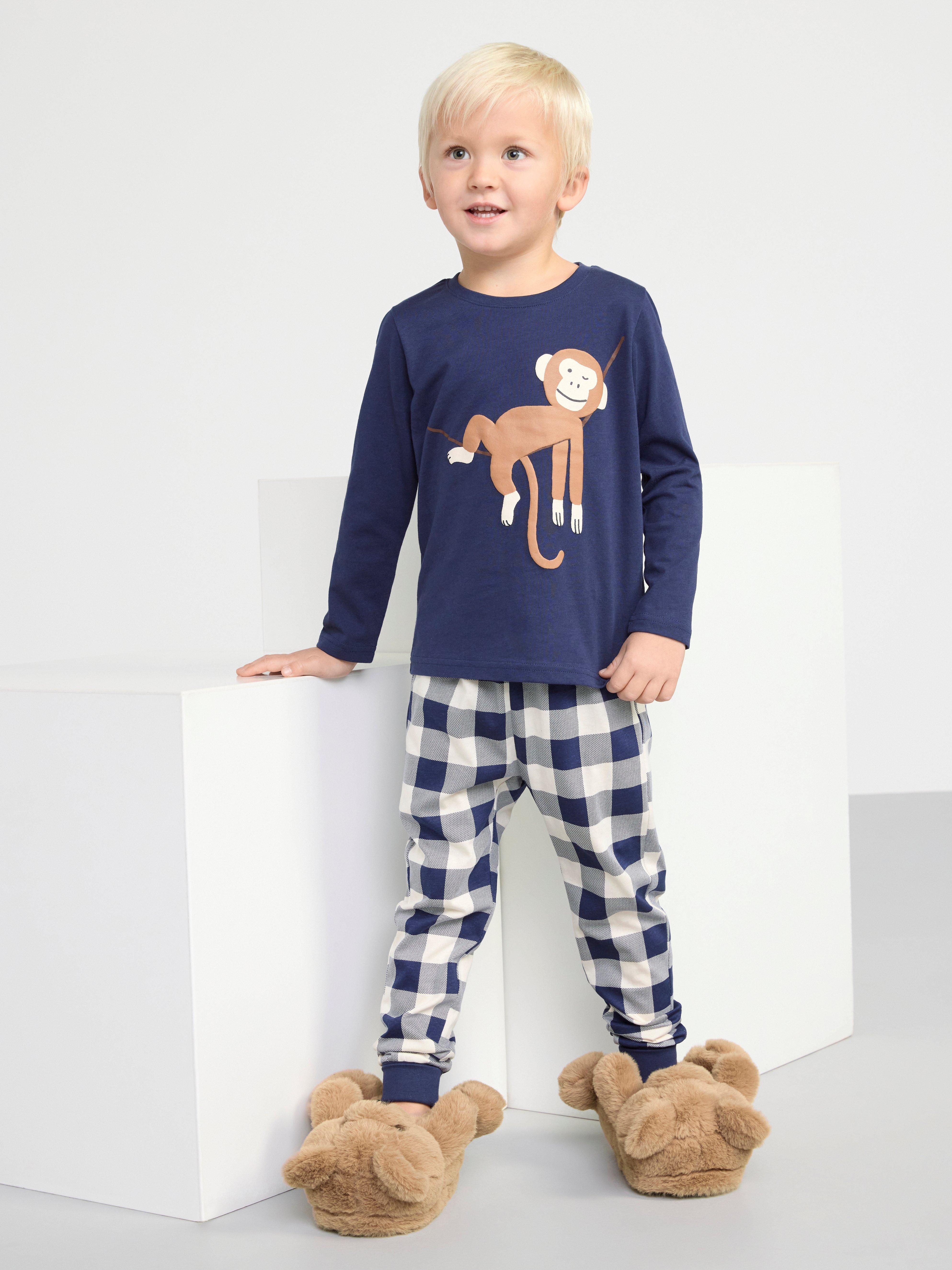 Pyjamasetti, jossa apinapainatus, Lindex