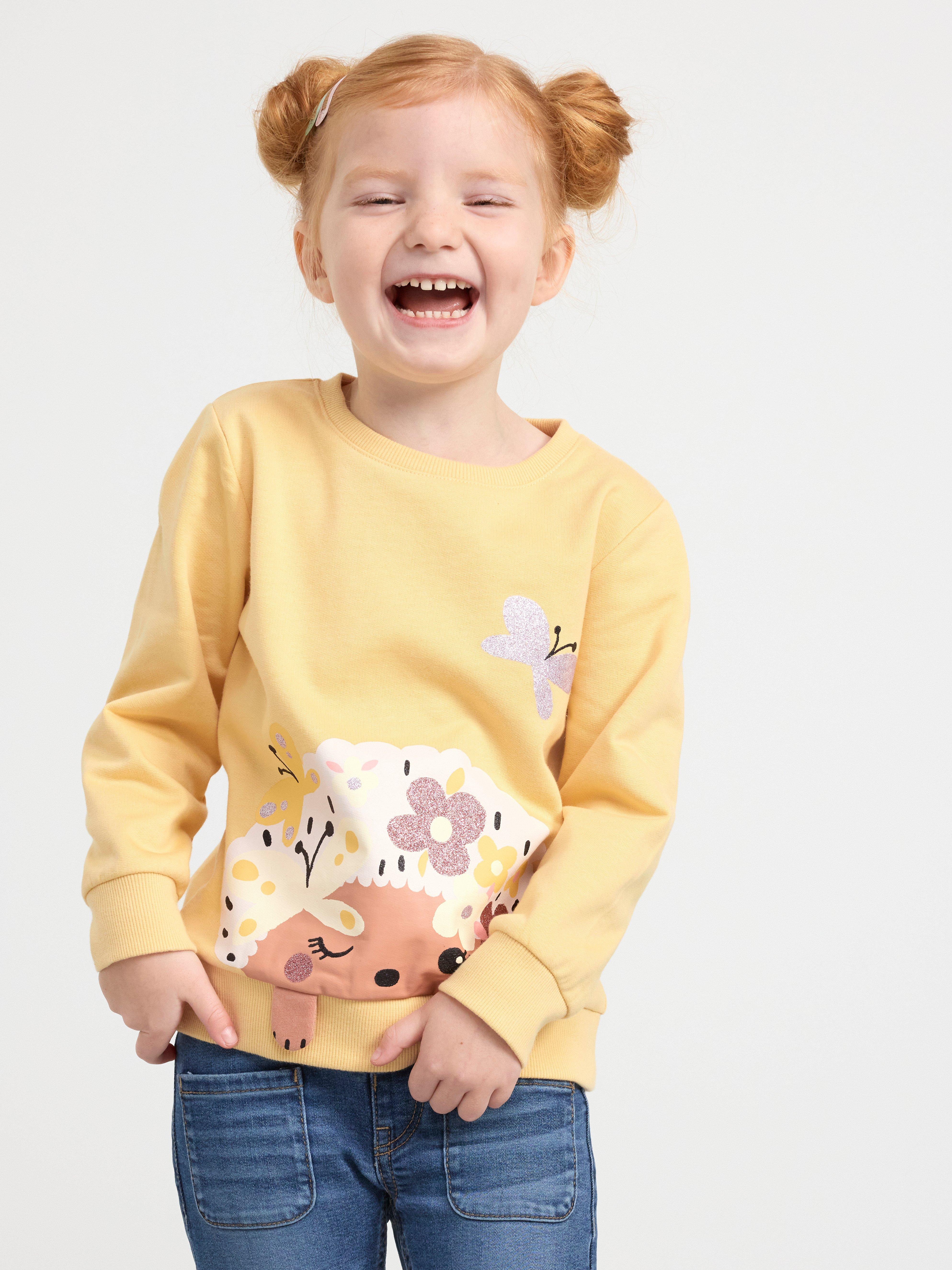 Sweatshirt med igelkott och borstad insida