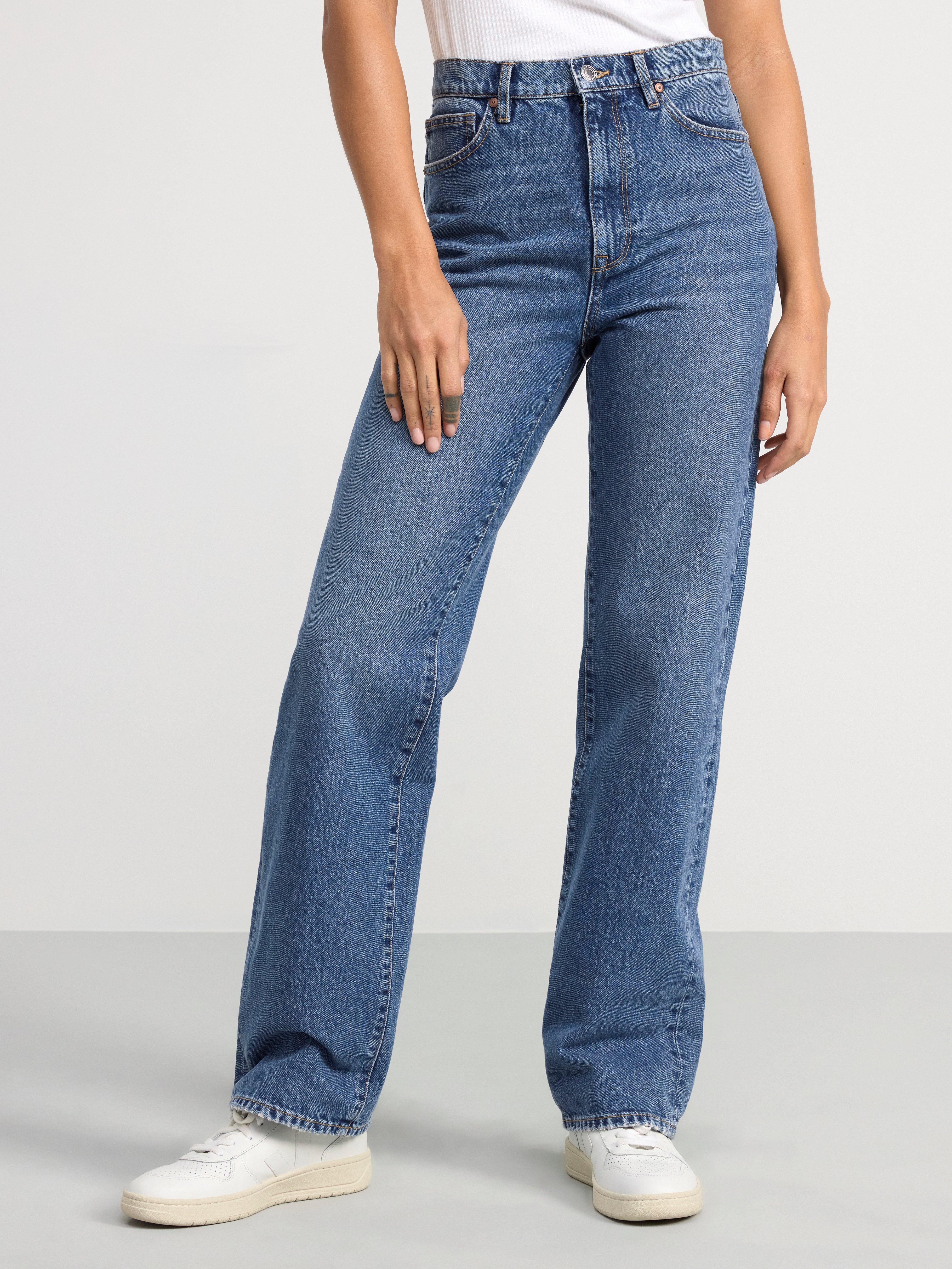 FRANKA rette jeans med høyt liv og lange | Lindex