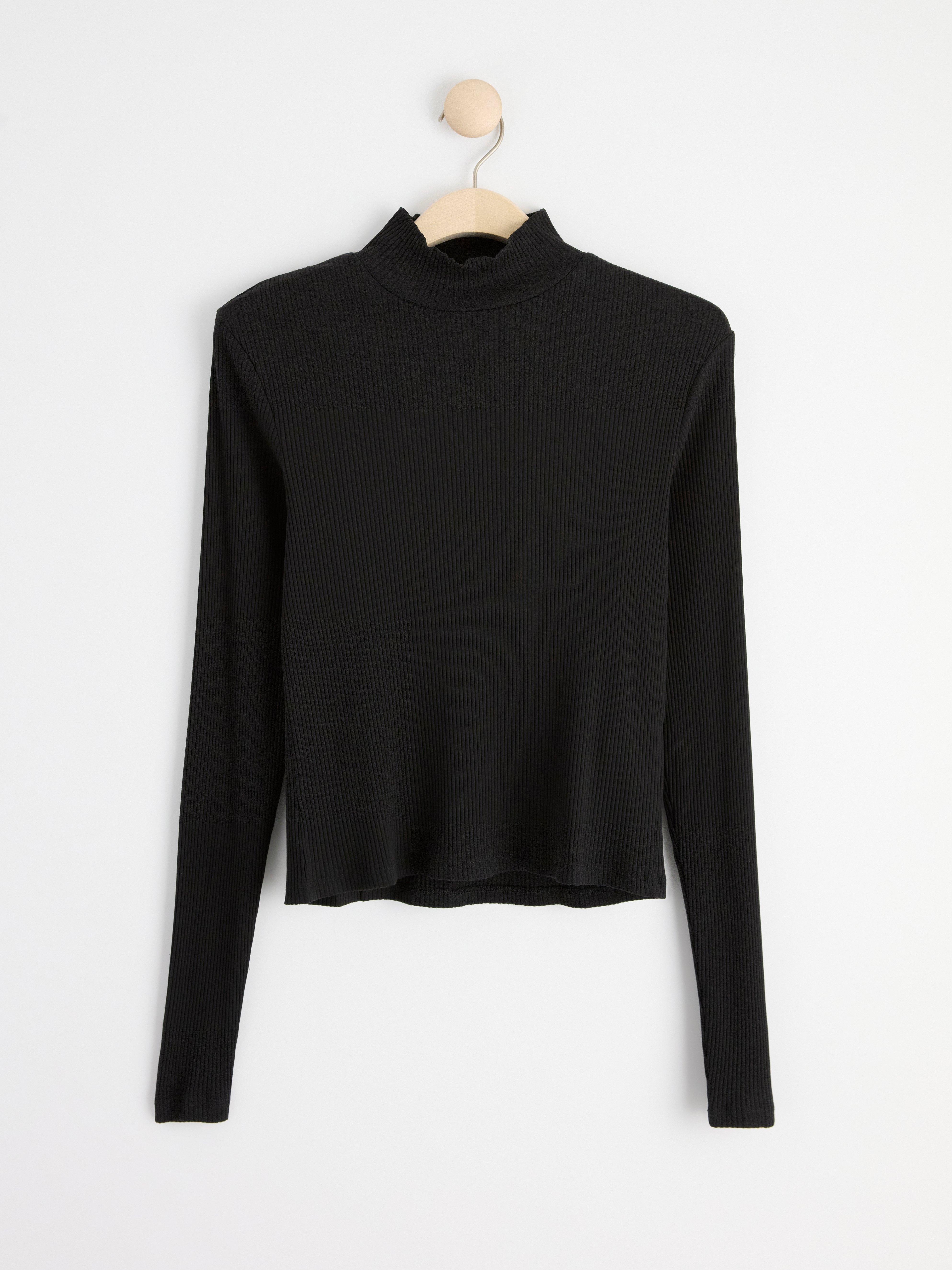 Ribbed long sleeve turtleneck top | Lindex UK